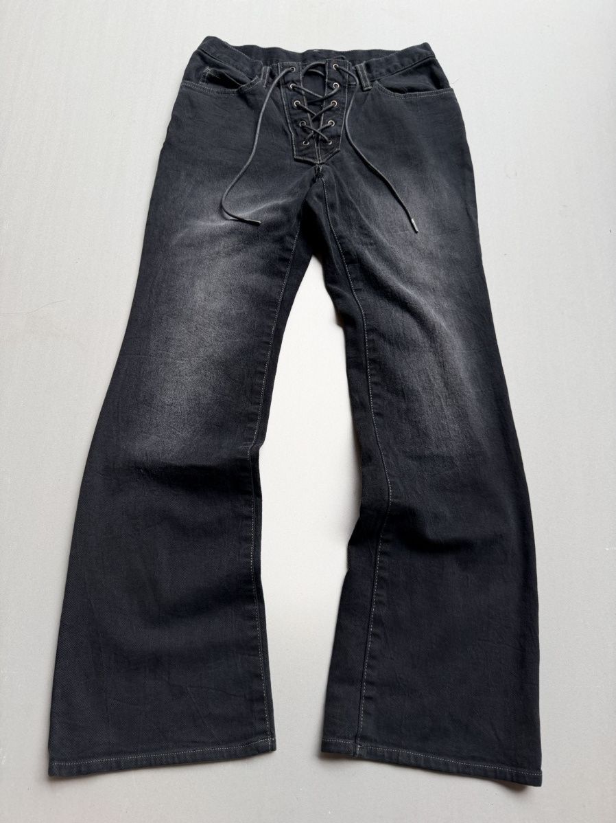 Japanese Brand Asm lace up flare jeans Size US 27 - 1 Thumbnail
