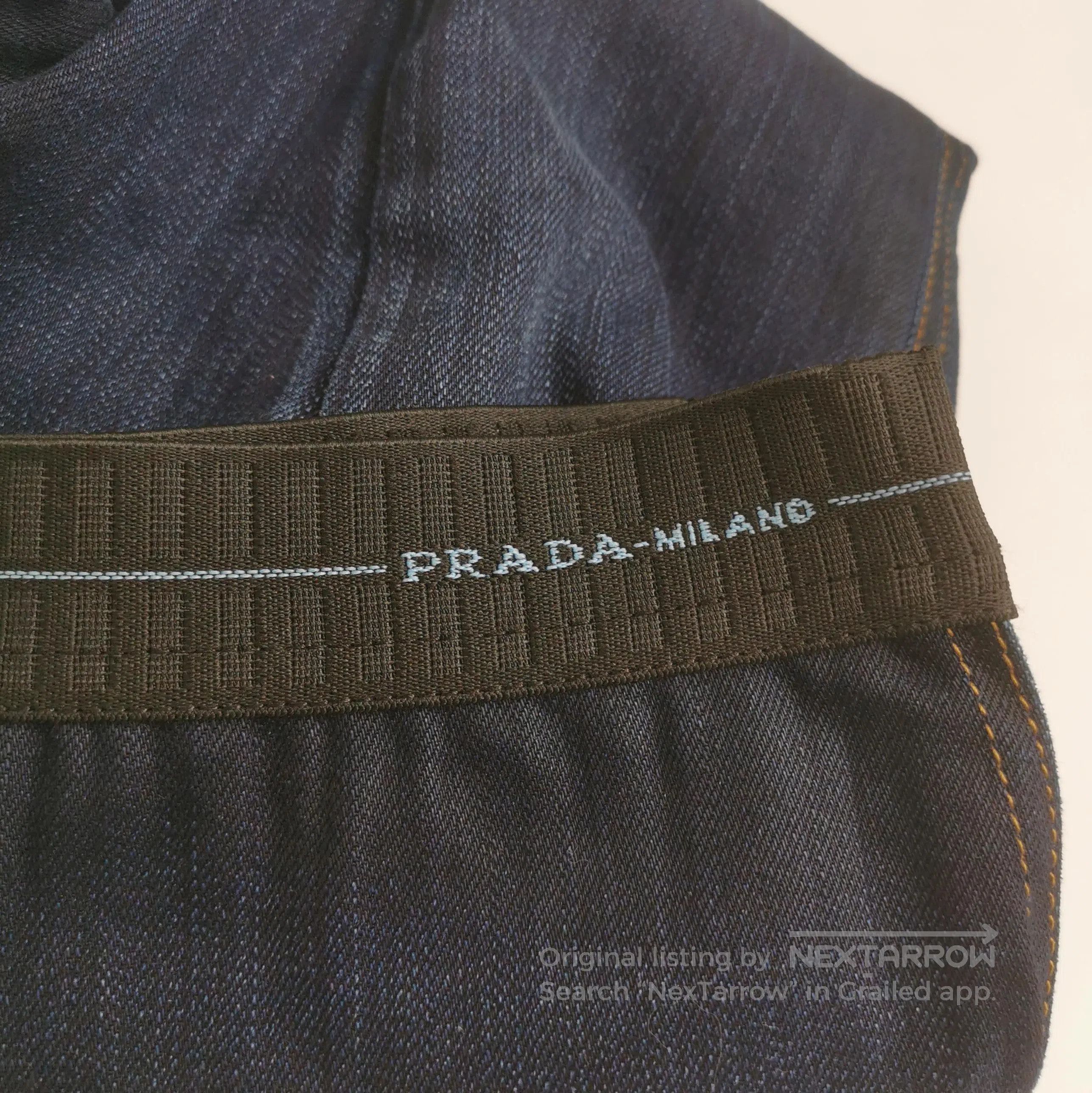 Prada Prada Logo Cotton Denim Trousers Size 38 . Size 37" - 3 Thumbnail
