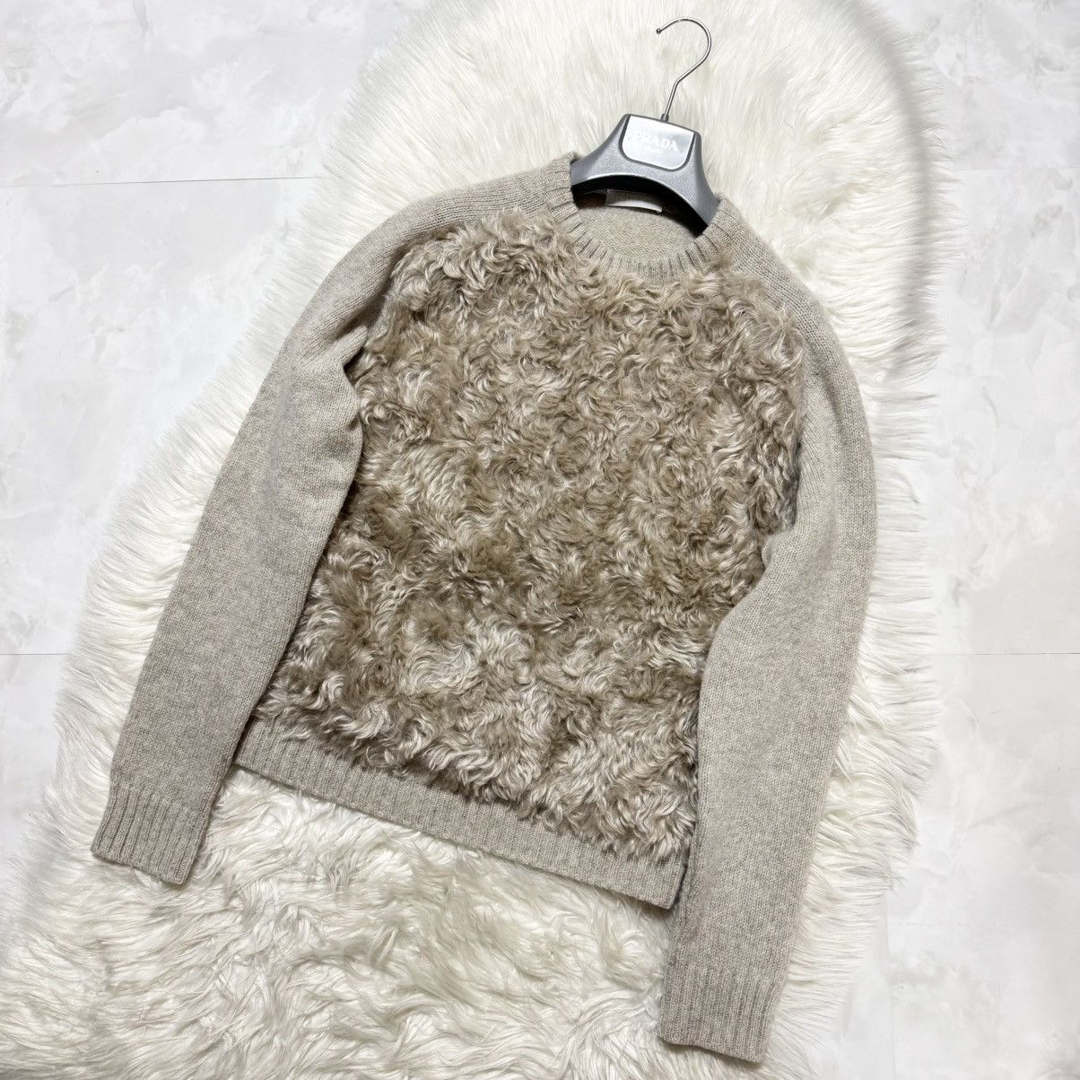 Prada Authentic Prada Runway Fur-Trimmed Knit Pullover Sweater Size US S / EU 44-46 / 1 - 4 Thumbnail