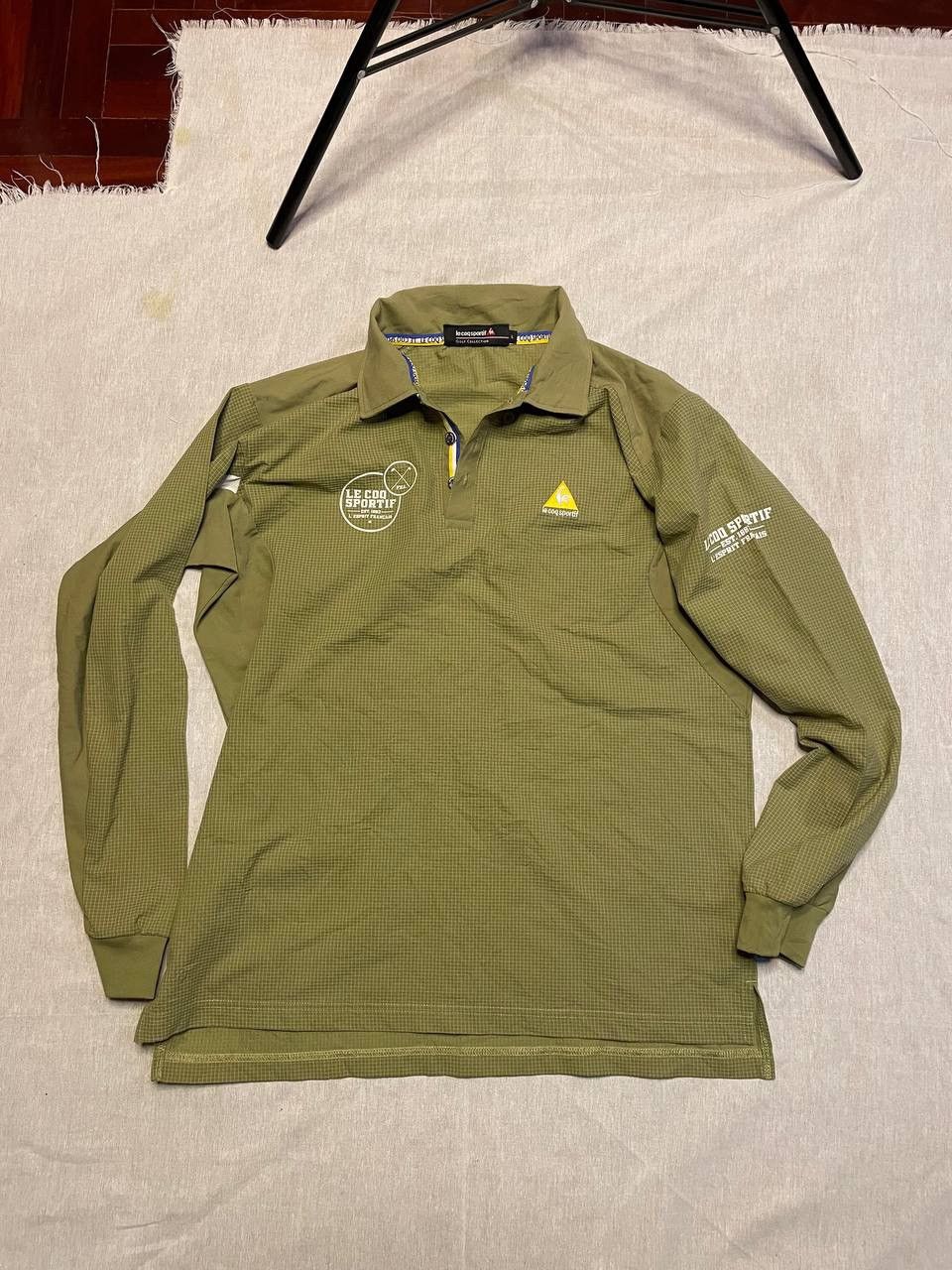 Le Coq Sportif Le Coq Sportif Golf Edition Long Sleeve Polo – Olive Green Size US L / EU 52-54 / 3 - 2 Thumbnail