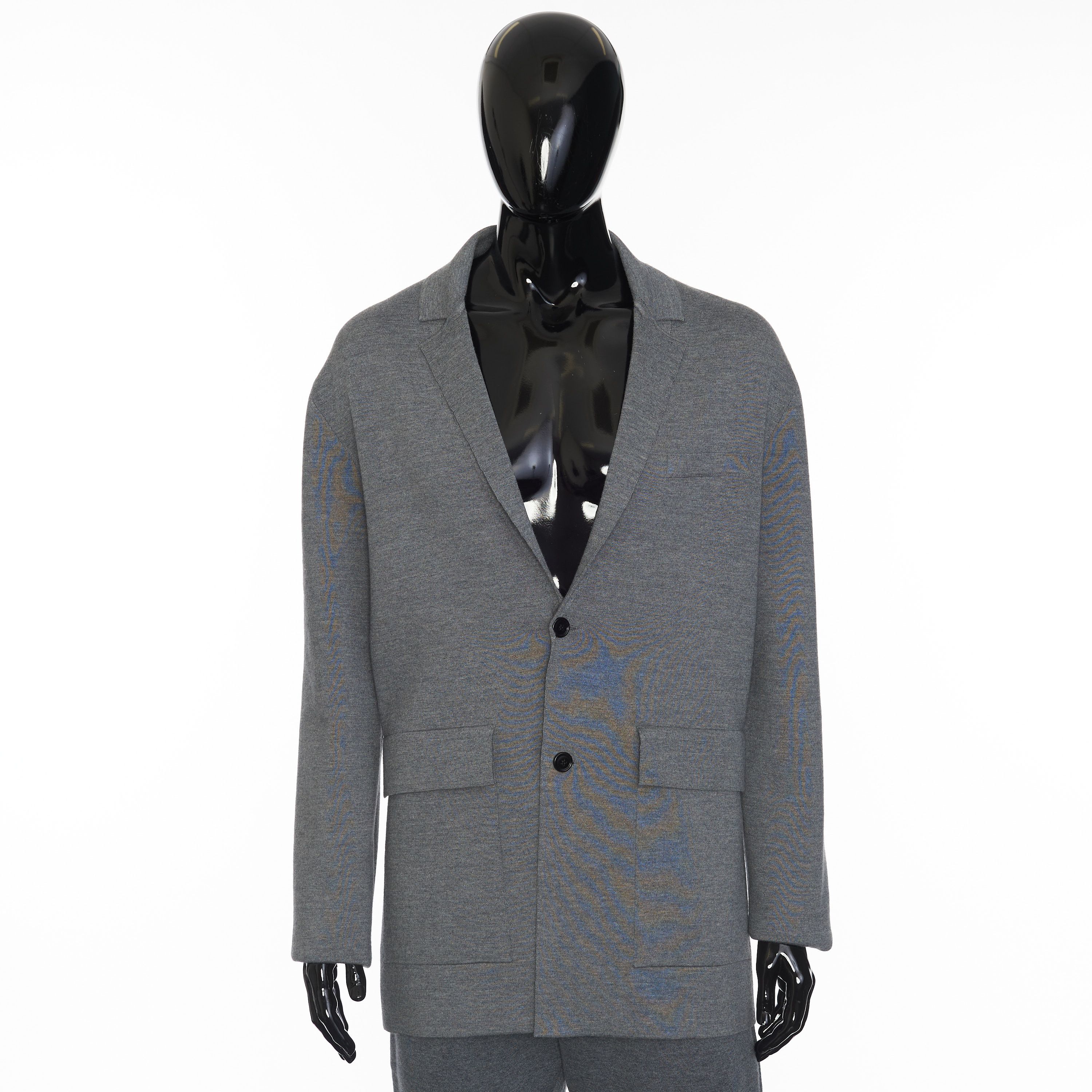 Berluti Sweater Blazer Jacket In Mountain Rock Gray Wool Size L Size 40R - 1 Thumbnail