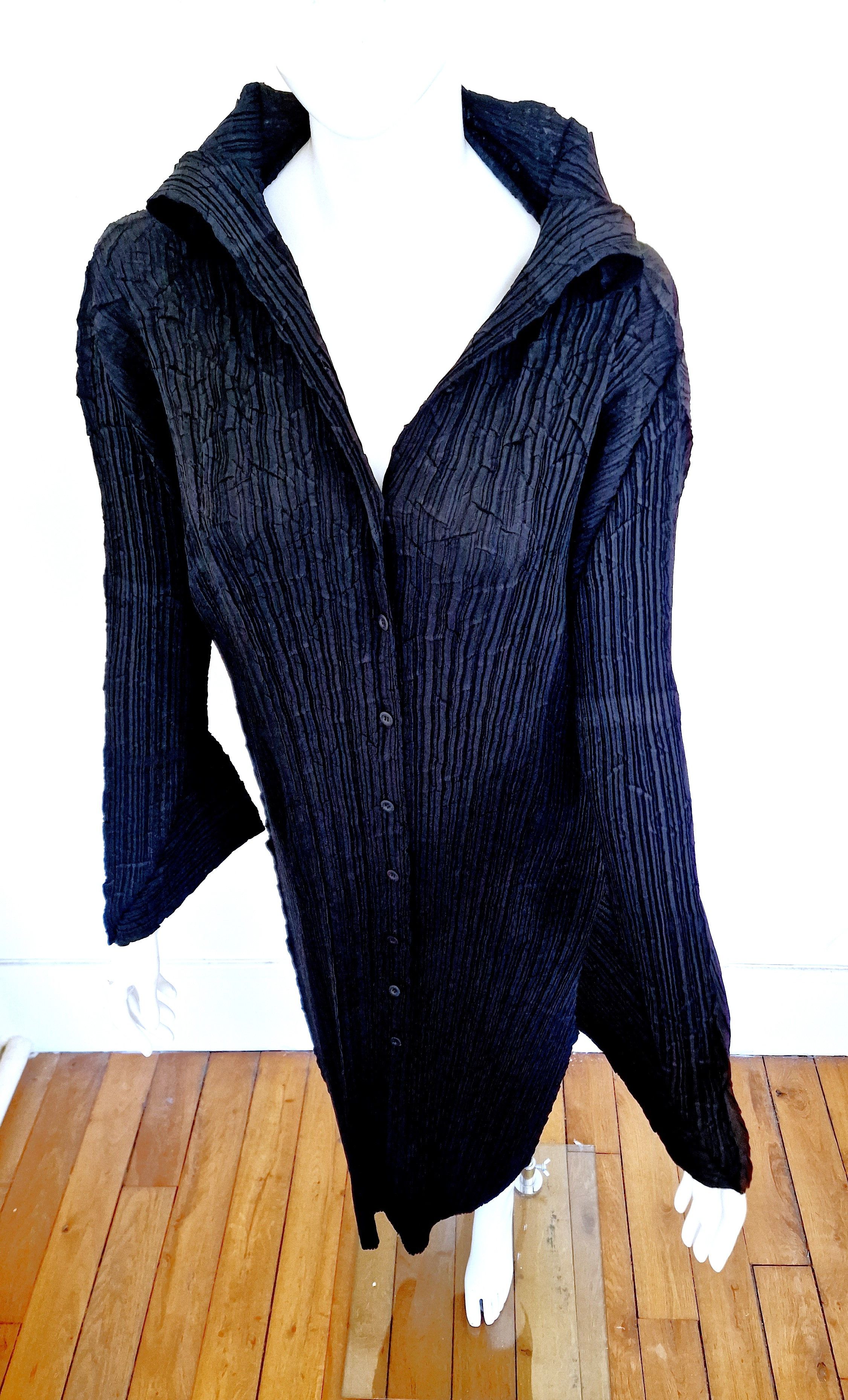 Issey Miyake Issey Miyake Gown Vamipire Collar 80s 90s BMaxi Coat Dress Size L / US 10 / IT 46 - 4 Thumbnail