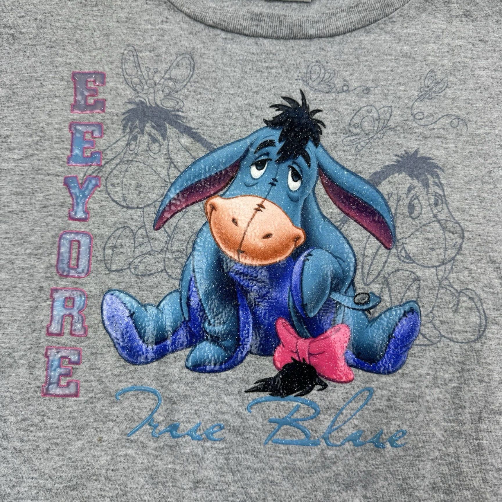 Disney VINTAGE Disney Eeyore T Shirt Womens XL Gray Y2K Cute Glitter Winnie Pooh 90s Classic Cartoon Shirt Womens XL Gray Glitter Size XL / US 12-14 / IT 48-50 - 6 Thumbnail