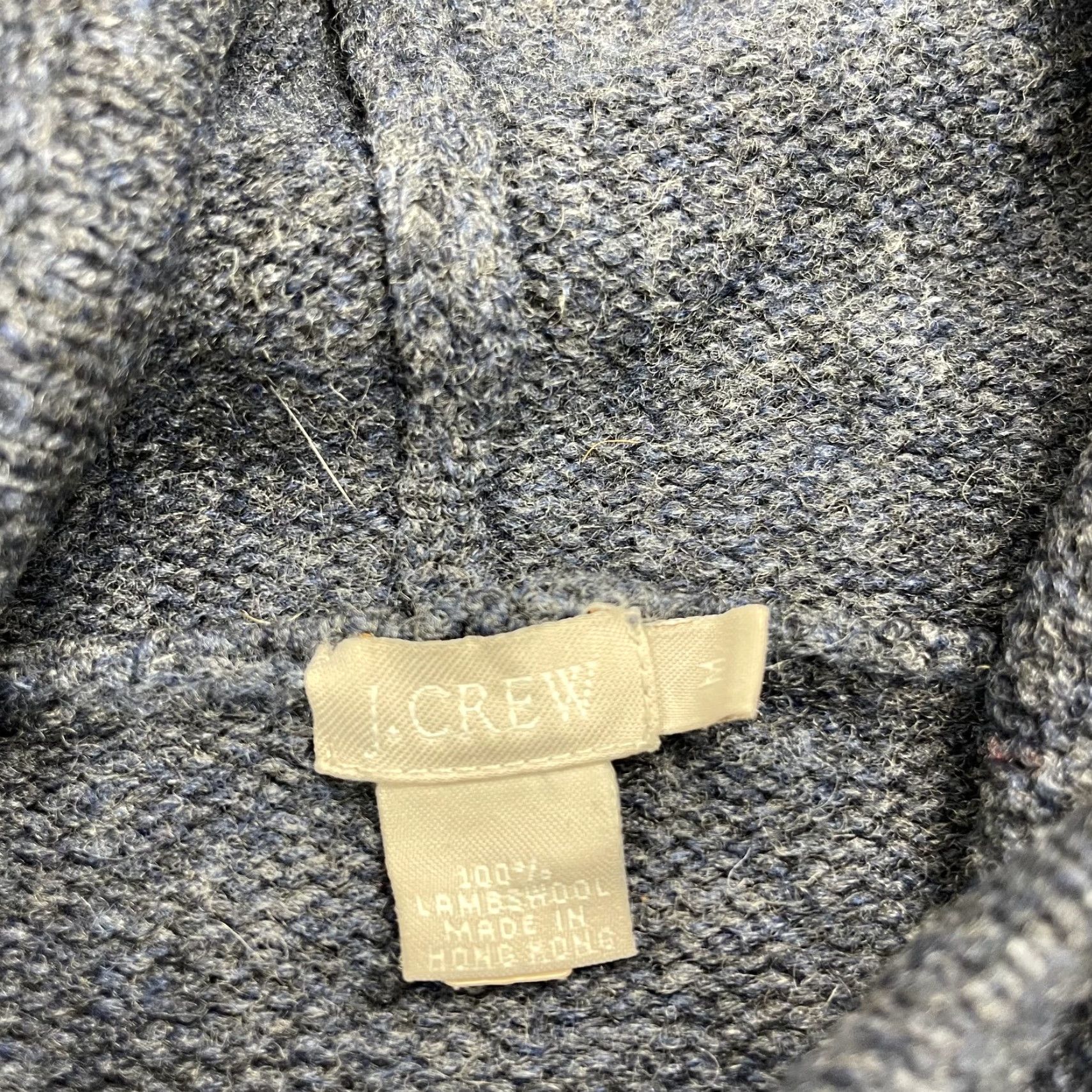J.Crew VINTAGE J.CREW Hoodie Mens M Blue 100% Lambswool Knit Pullover Sweater Oarsman 90s Winter Fall Spring Mens Size US M / EU 48-50 / 2 - 6 Thumbnail