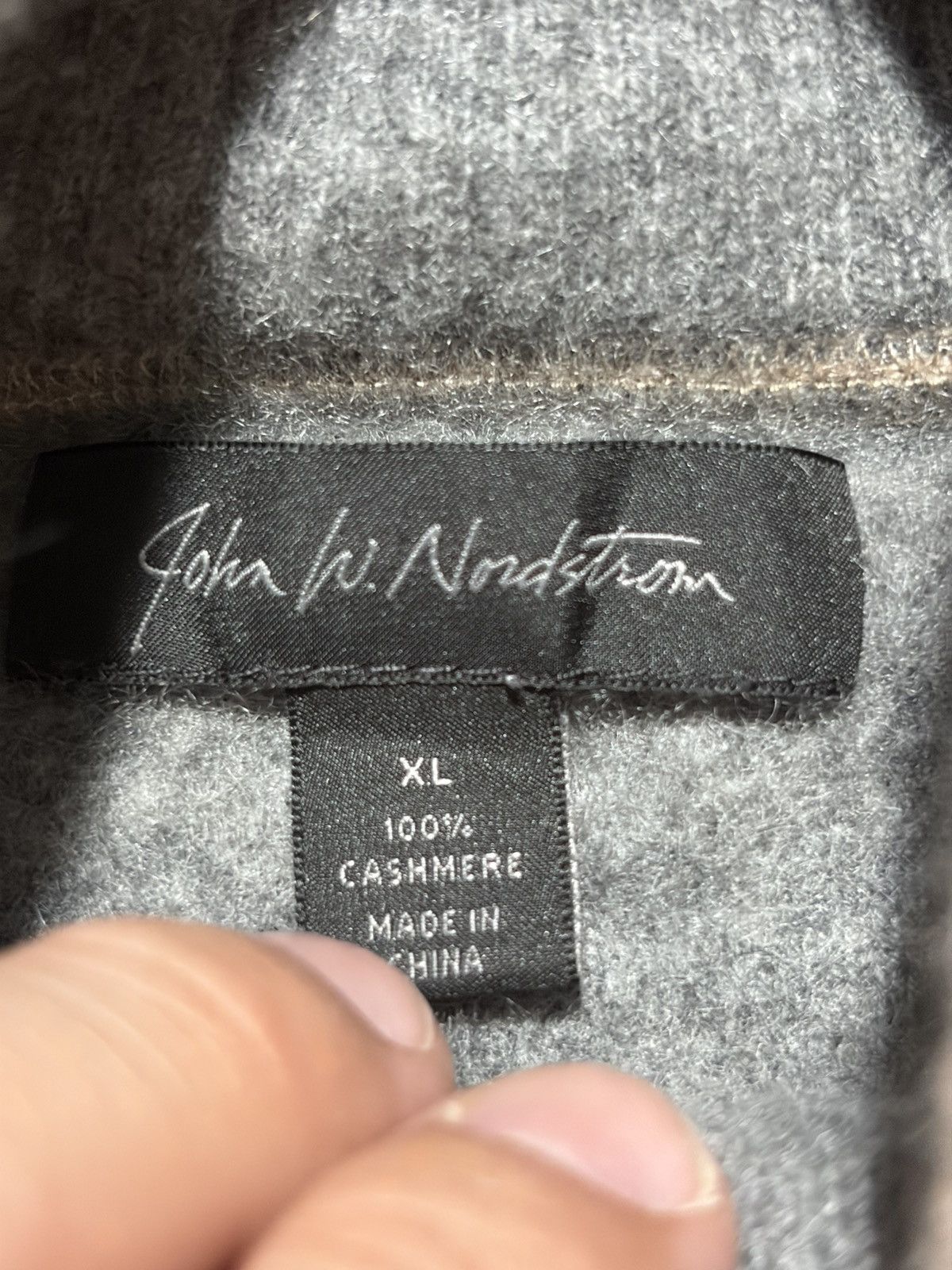 Nordstrom John W. Nordstrom Sweater Cashmere 1/4 Zip Pullover Knit Size US XL / EU 56 / 4 - 5 Thumbnail