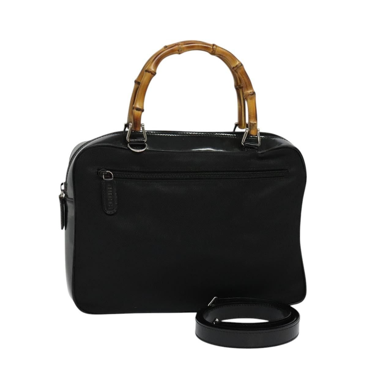 Gucci GUCCI Bamboo Hand Bag Nylon Black Silver 000 2040 000 2040 Size ONE SIZE - 1 Thumbnail
