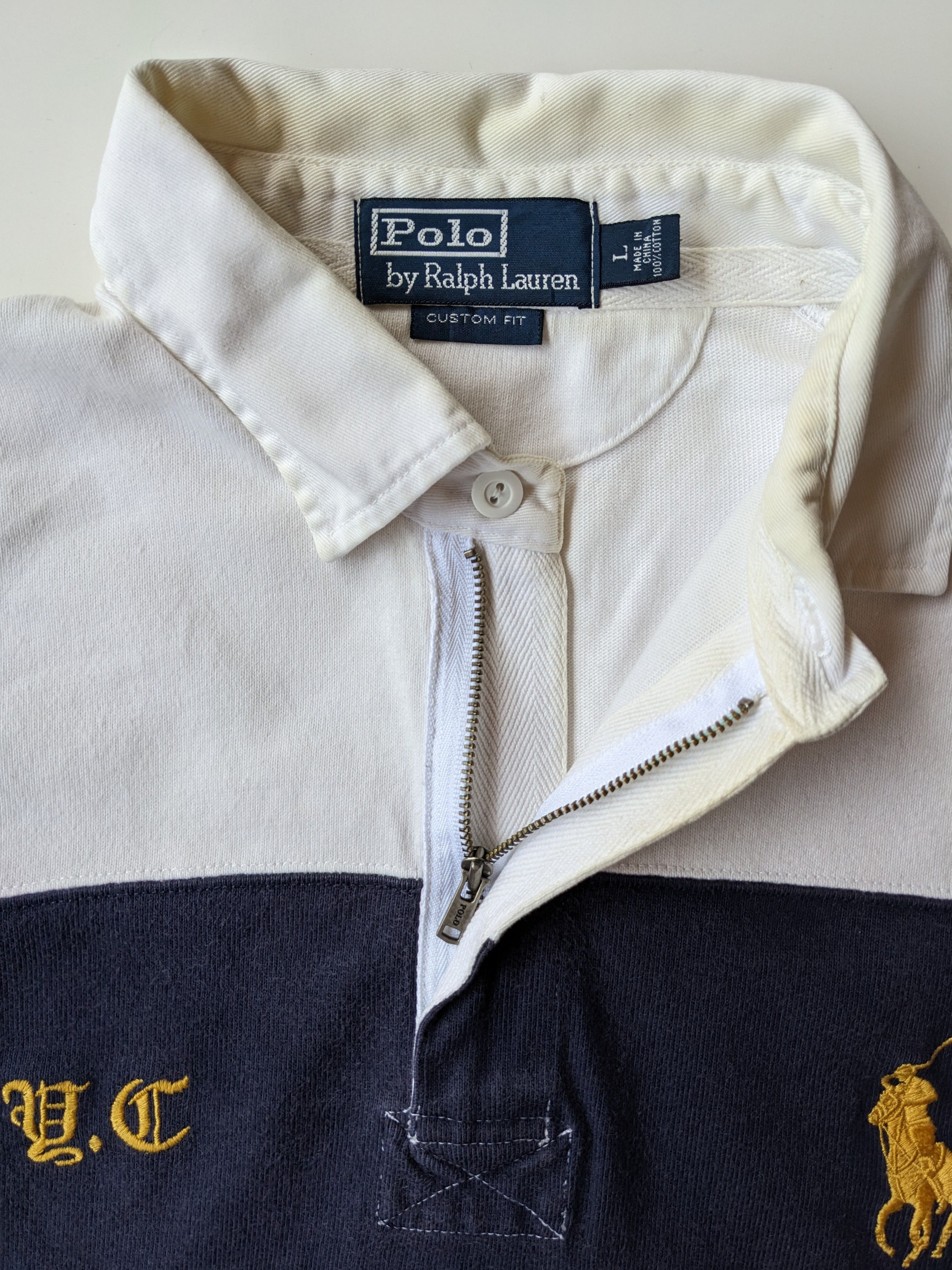 Polo Ralph Lauren Vintage Polo Ralph Laurent rugby half zipper shirt Size US L / EU 52-54 / 3 - 3 Thumbnail
