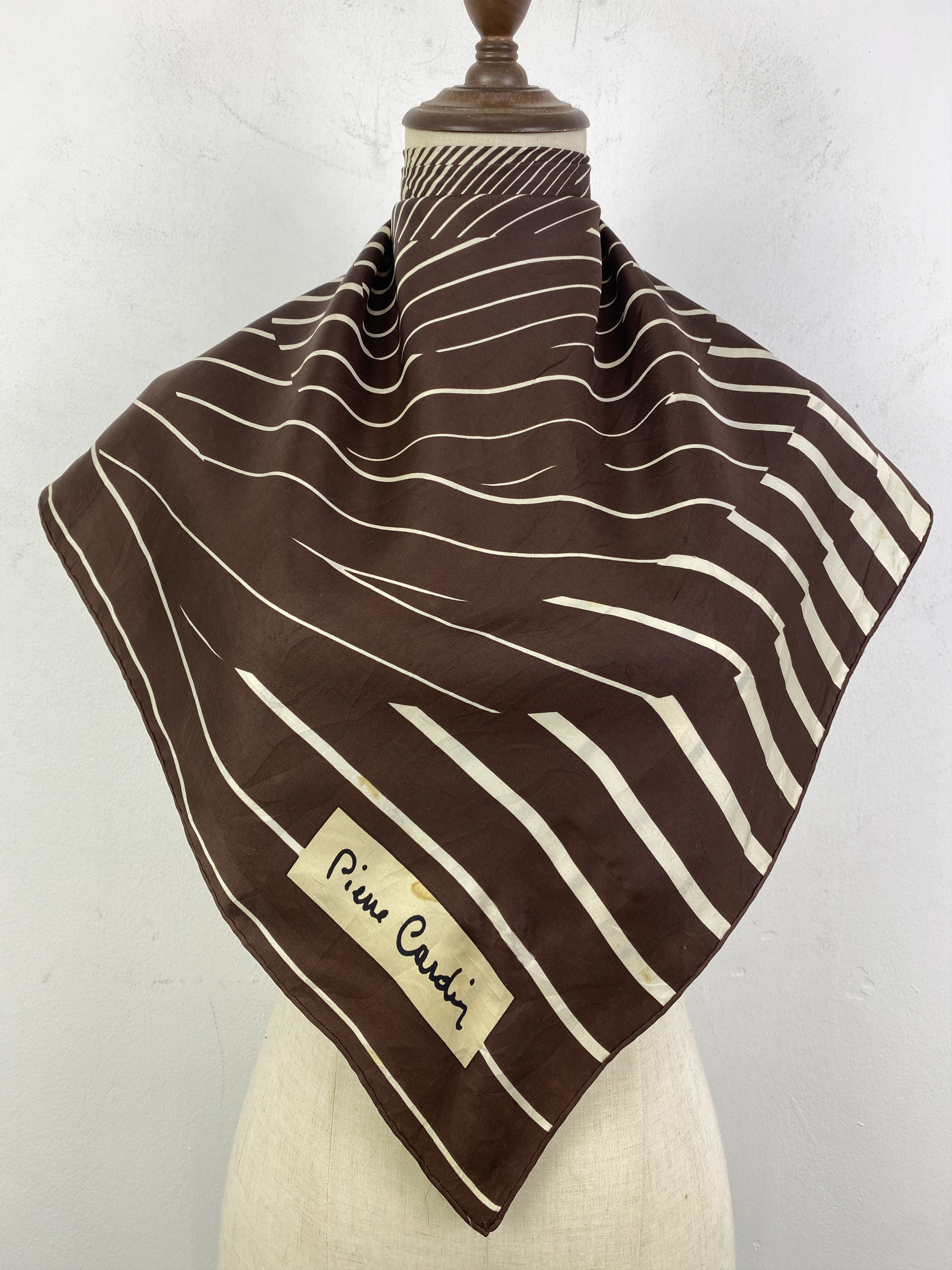 Pierre Cardin Pierre Cardin Stripes Silk Scarf / Silk Shawl SN0237 Size ONE SIZE - 1 Thumbnail