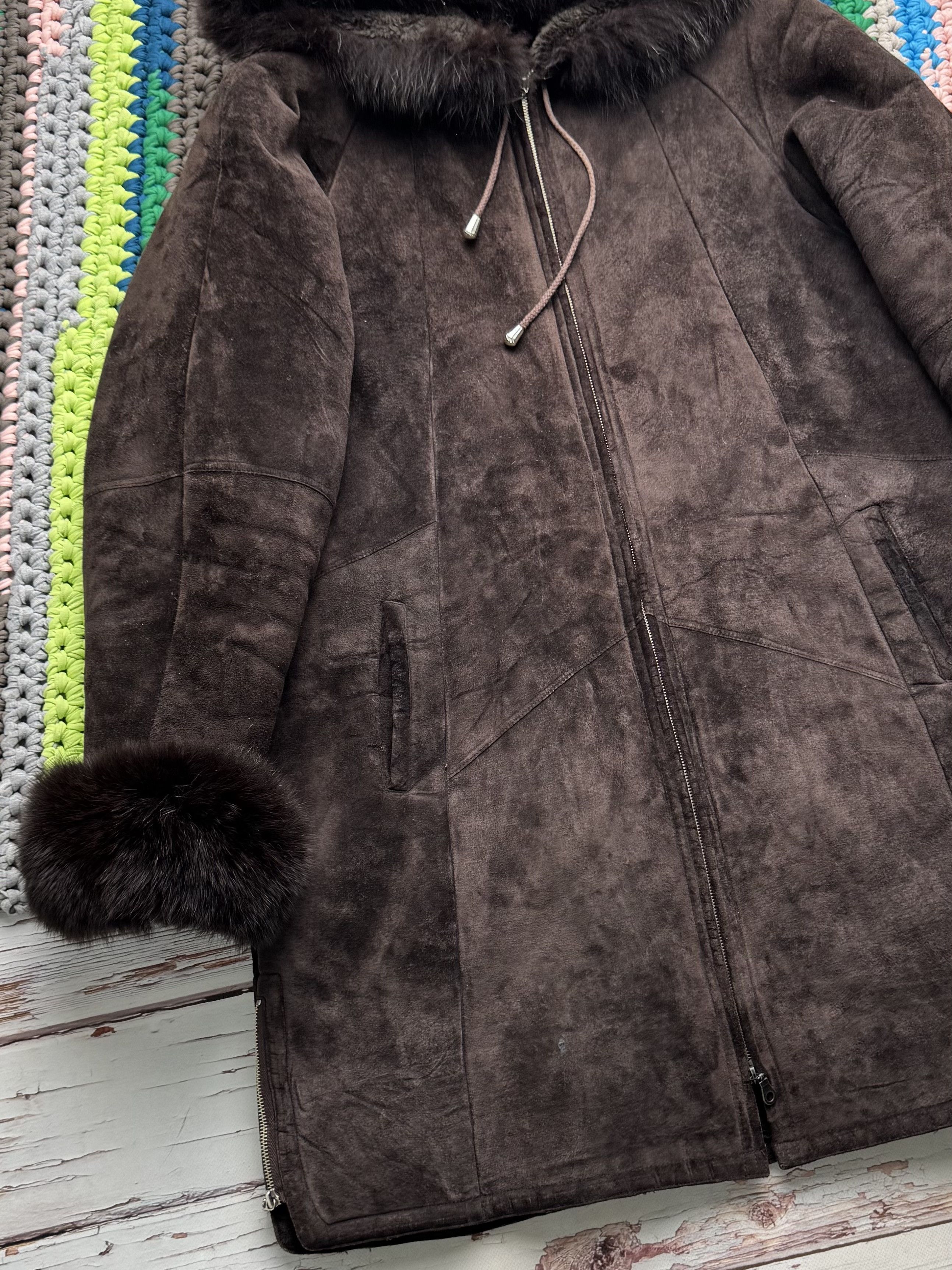 Vintage Vintage Shearling Sheepskin Coat Suede Hooded Winter Y2K Size XL / US 12-14 / IT 48-50 - 8 Thumbnail