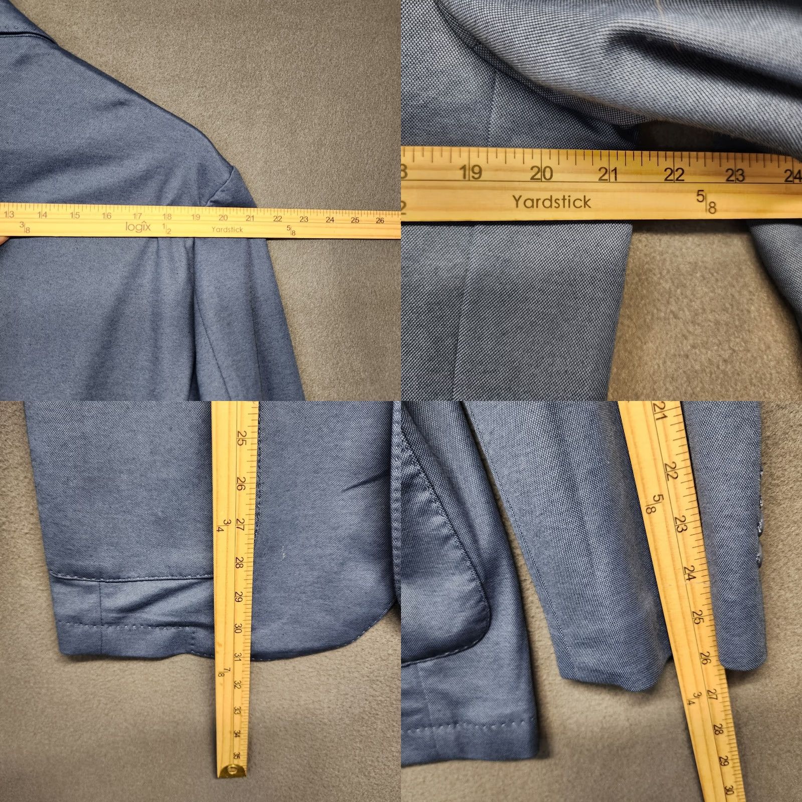Vintage Giasone Blazer Mens M Blue Knit Stretch Sport Coat Casual Unstructured Jacket Size 40R - 8 Thumbnail