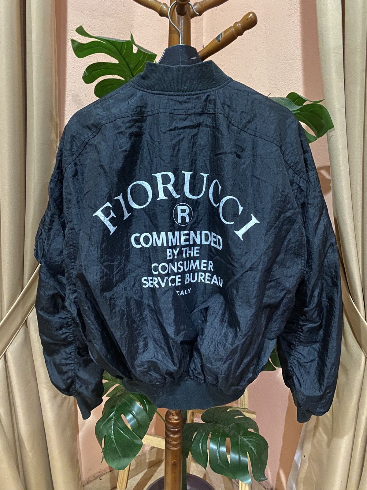 Vintage Fiorucci Bomber Jacket Italy Black Medium