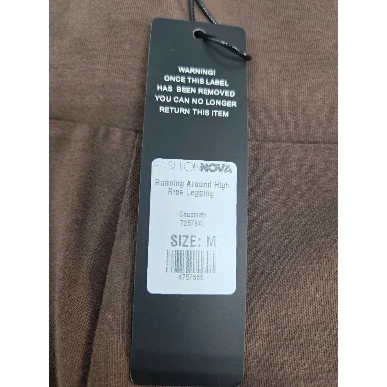 Fashion Nova NWT Fashion Nova Running Around Women's High Rise Leggings Chocolate M #8322 Size 32" / US 10 / IT 46 - 6 Thumbnail