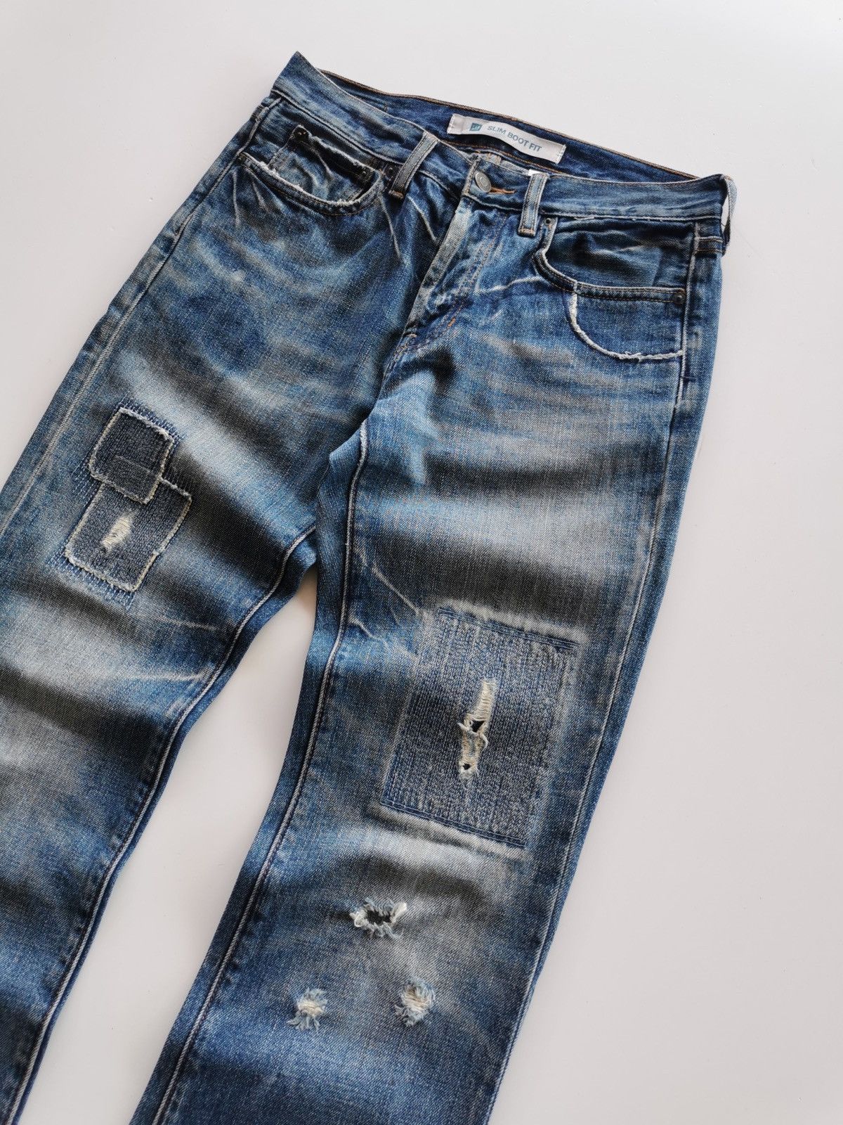 Gap × Kapital Gap Patchwork Slim Boot Flare Size US 28 / EU 44 - 6 Thumbnail