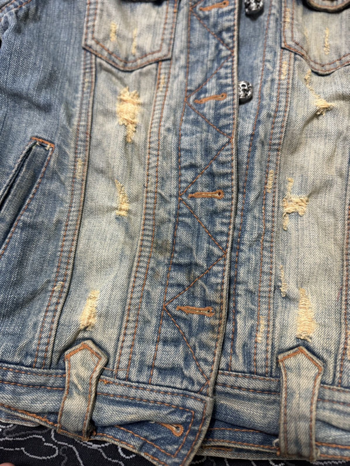 Other 2000s GLAD NEWS PUNK DENIM JACKET Size US XS / EU 42 / 0 - 6 Thumbnail