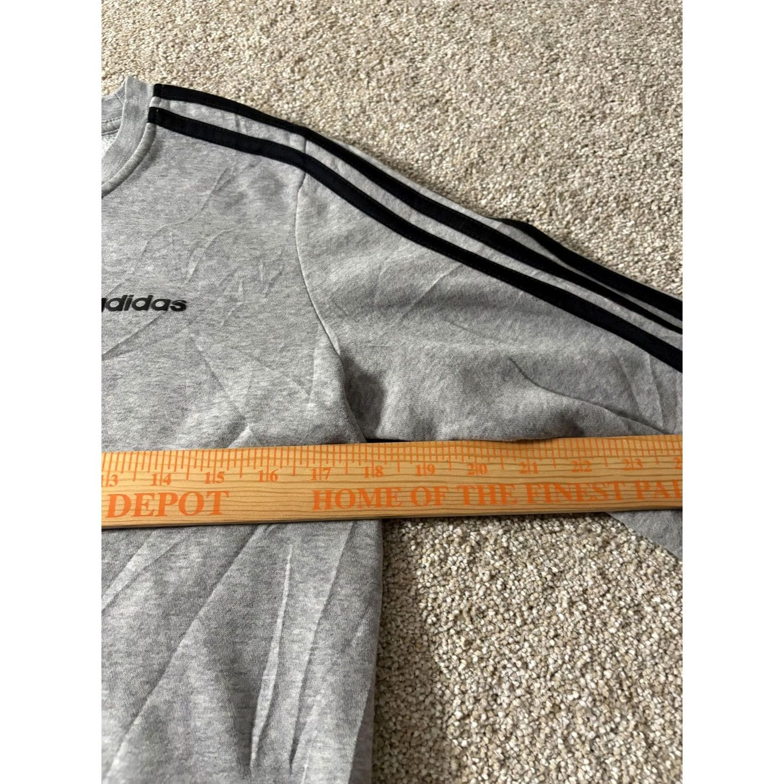 Adidas Adidas Sweatshirt Mens Medium Gray 3-Stripes Fleece Pullover Crewneck Athletic Shirt Size US M / EU 48-50 / 2 - 5 Thumbnail