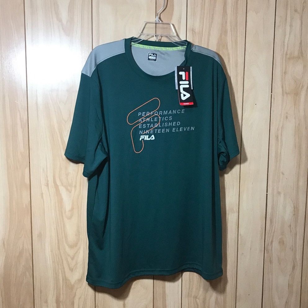 Fila NWT FILA Green & Gray Crew Neck Short Sleeve T-Shirt Men XXL Size US XXL / EU 58 / 5 - 1 Thumbnail