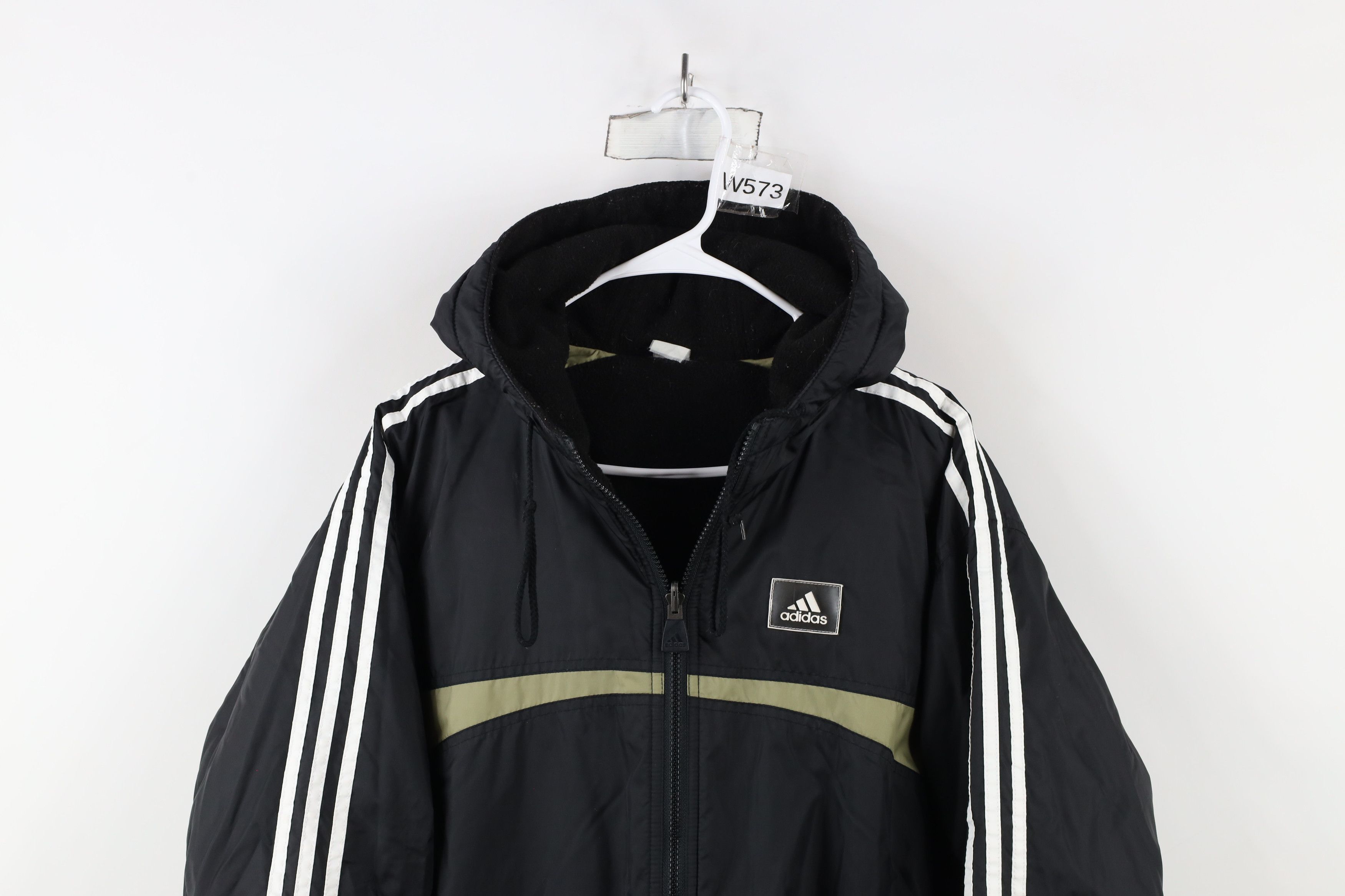 Adidas × Vintage Vintage 90s Adidas Spell Out Reversible Hooded Jacket Size US L / EU 52-54 / 3 - 11 Thumbnail