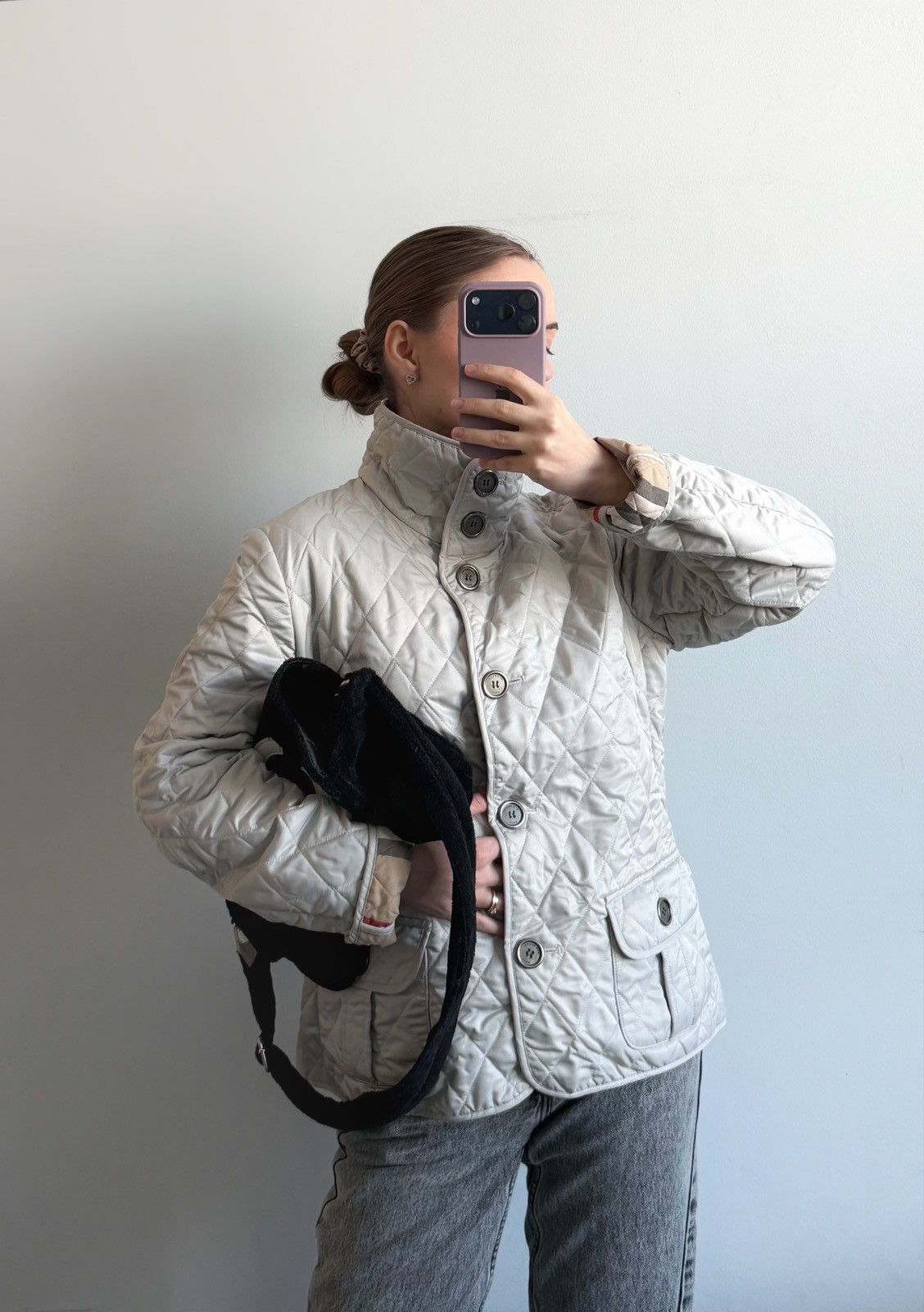 Burberry Vintage jacket quilted burberry brit gray medium Size M / US 6-8 / IT 42-44 - 3 Thumbnail