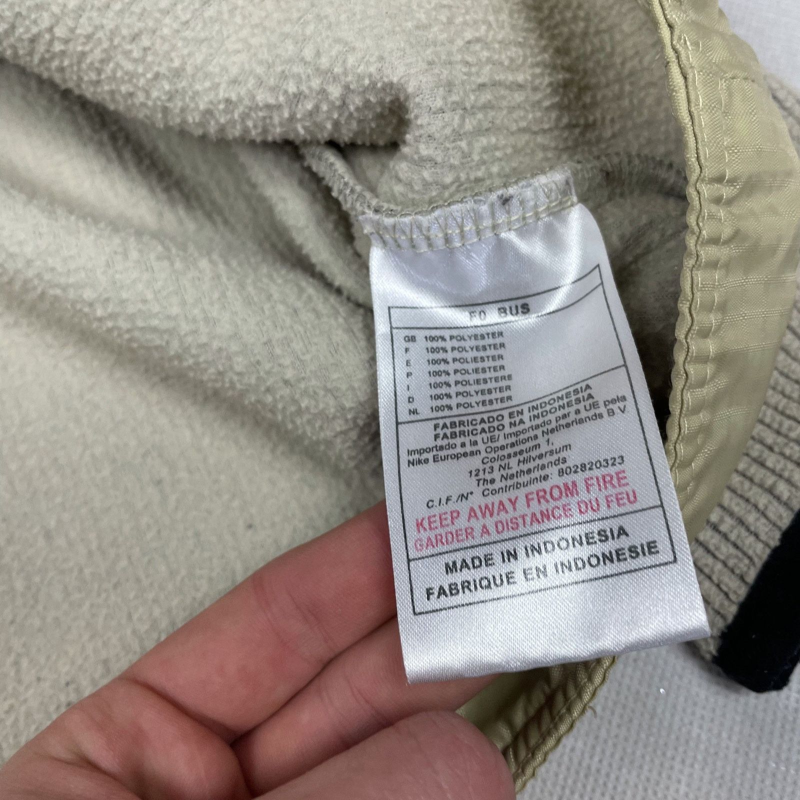 Nike × Vintage Nike Mens Beige Polyester Fleece Lined Pullover Hoodie Small Size US S / EU 44-46 / 1 - 13 Thumbnail