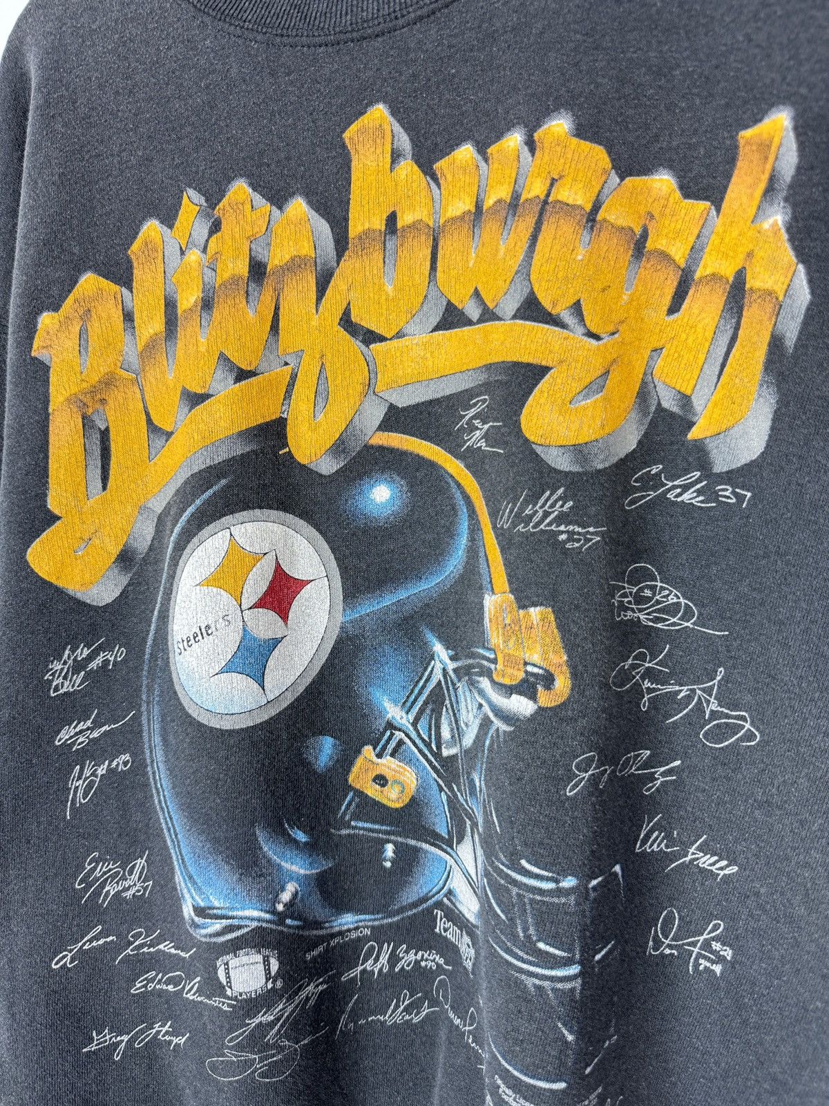 Vintage 1994 Vintage Lee NFL Steelers Blitzburgh Graphic Sweatshirt Size US XL / EU 56 / 4 - 4 Thumbnail