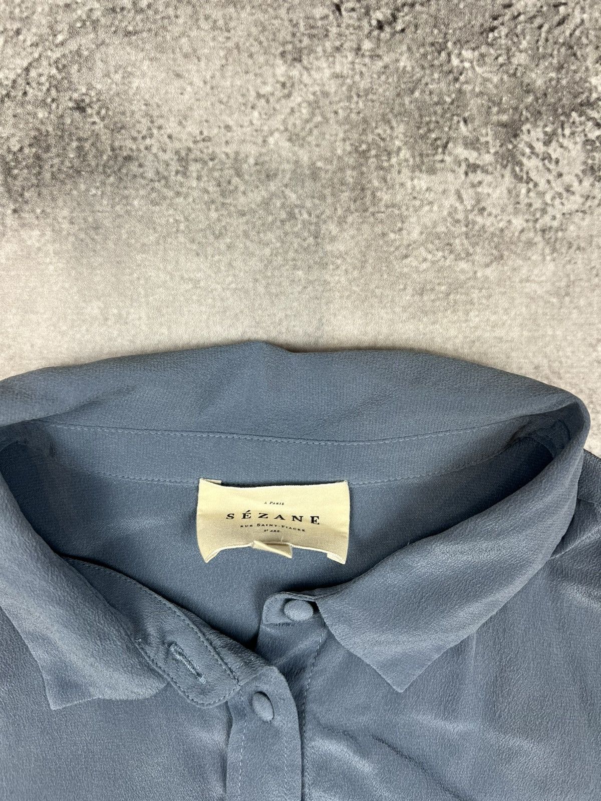 Sezane Sezane Silk Blue Shirt Button Womens Classic Size S / US 4 / IT 40 - 3 Thumbnail