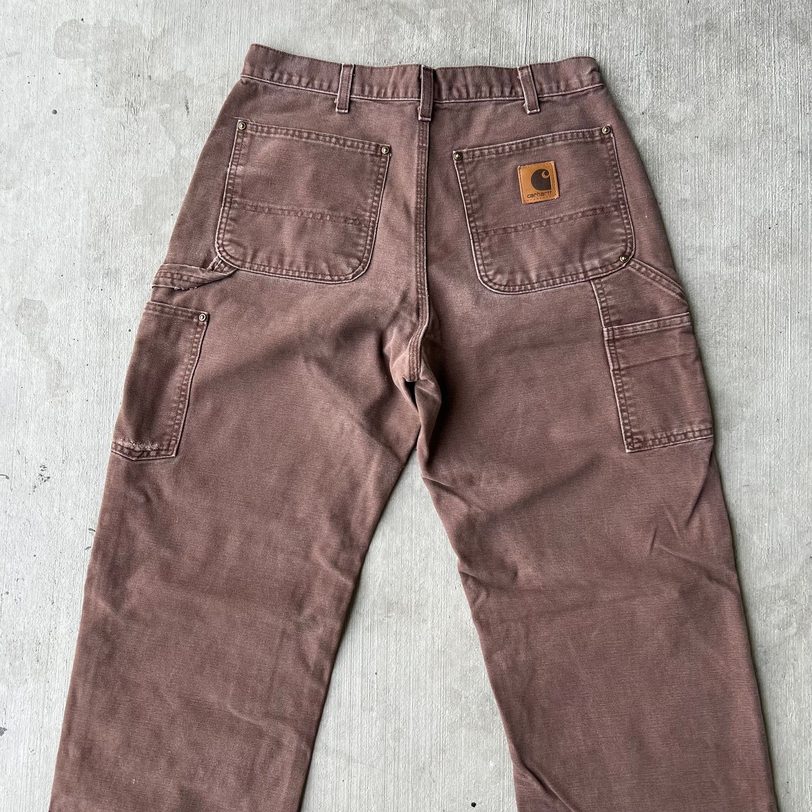 Carhartt × Vintage Carhartt B136 CHT brown double knee work carpenter pants Size US 31 - 6 Thumbnail
