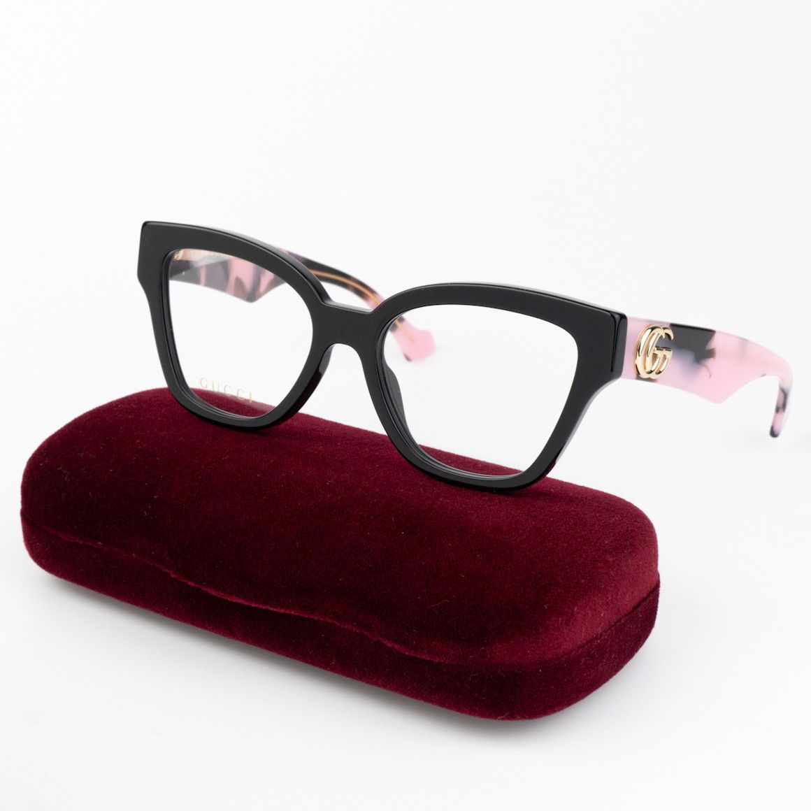 Gucci NEW Gucci GG1424O 012 Black Pink Cat Eye Women Eyeglasses Size ONE SIZE - 1 Thumbnail