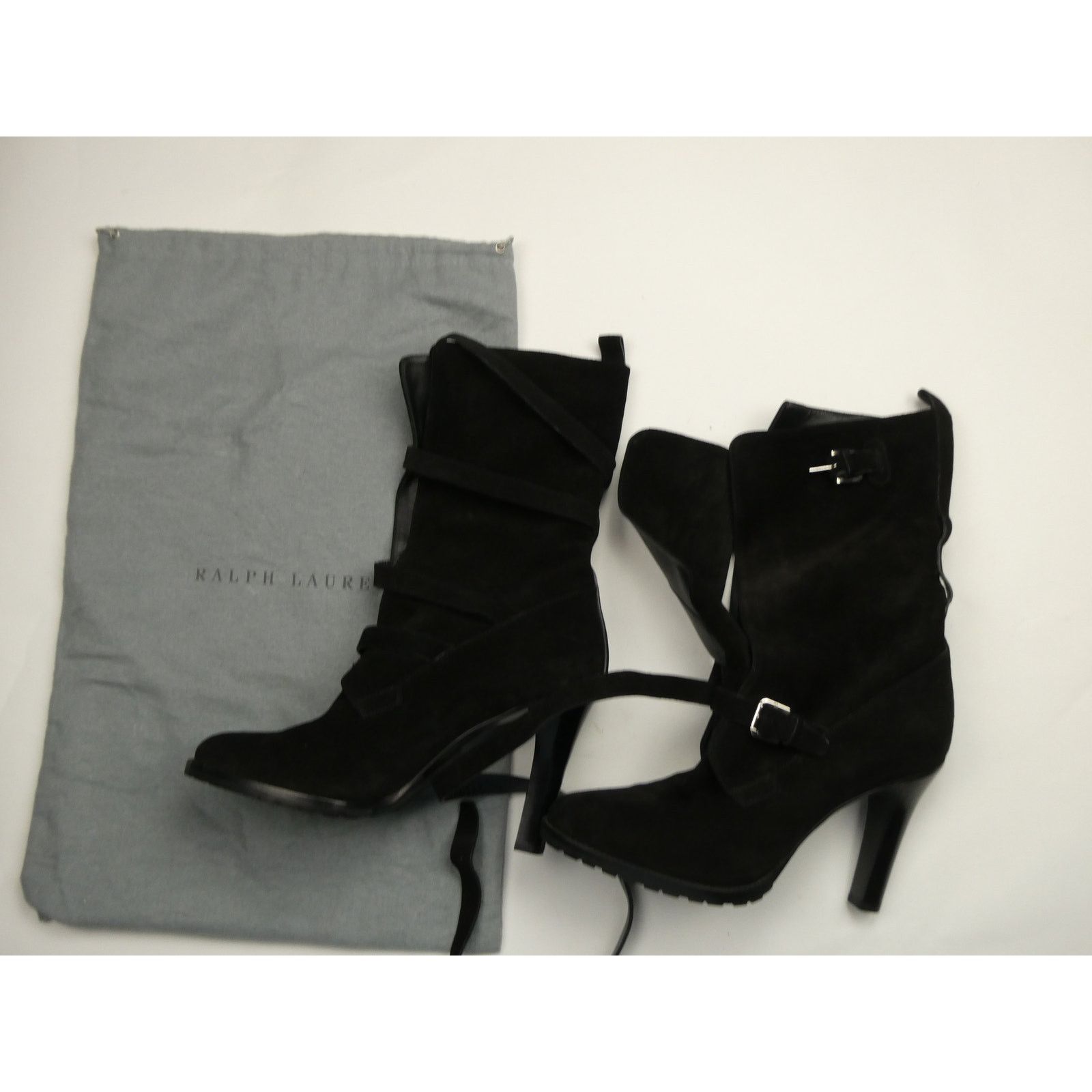 Ralph Lauren Purple Label Ralph Lauren Purple Label strap boots, size: 9B, black, NEW Size US 9 / IT 39 - 1 Thumbnail
