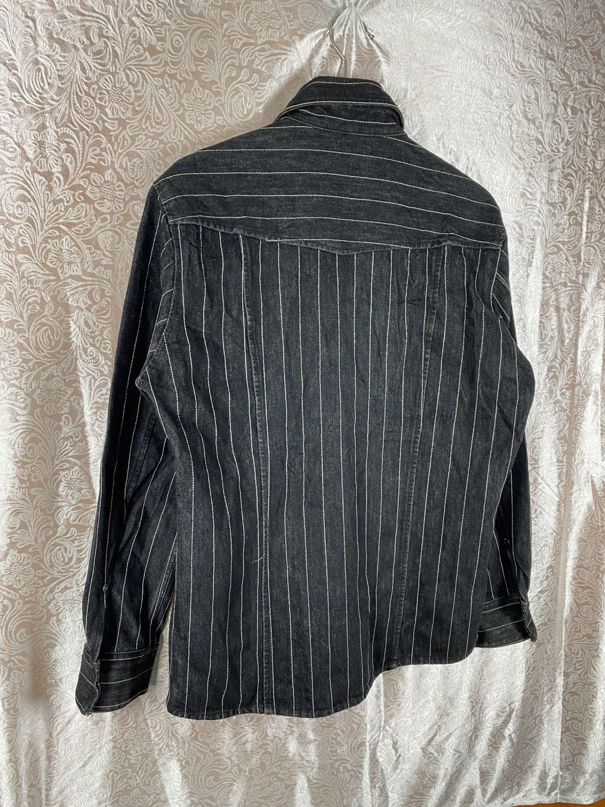 ADAM ET ROPE ADAM ET ROPÉ Black Pinstripe Denim Jacket Vintage Workwear Size US S / EU 44-46 / 1 - 12 Thumbnail