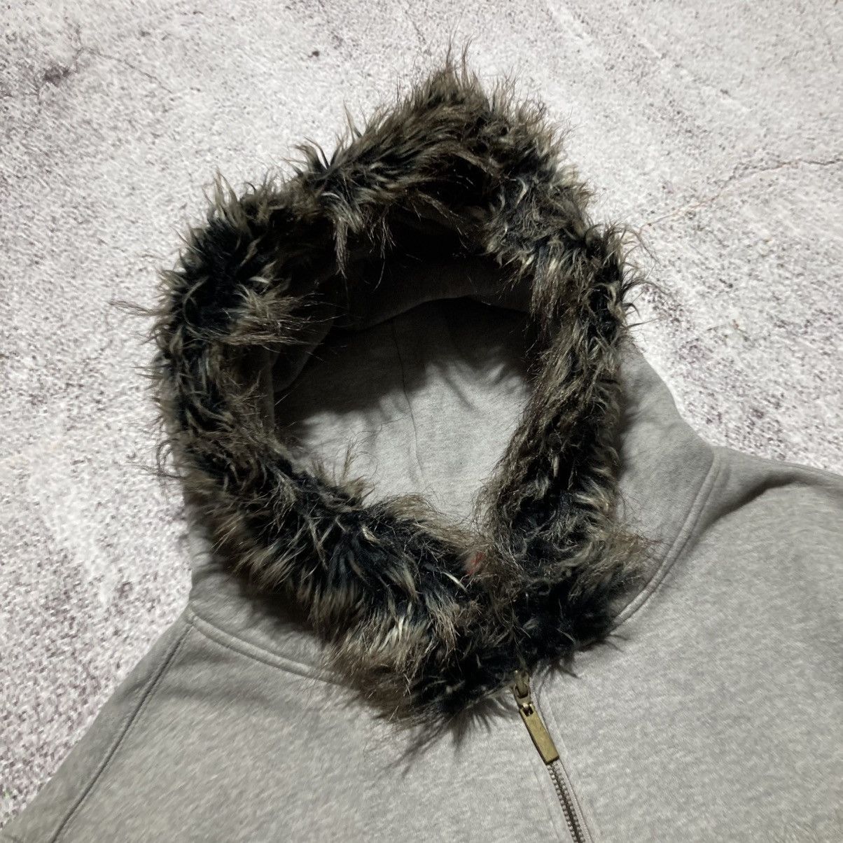 Japanese Brand 2000s My Mui Distressed Fur Ziphoodie Grey Ifsixwasnine Lgb Size US XL / EU 56 / 4 - 8 Thumbnail