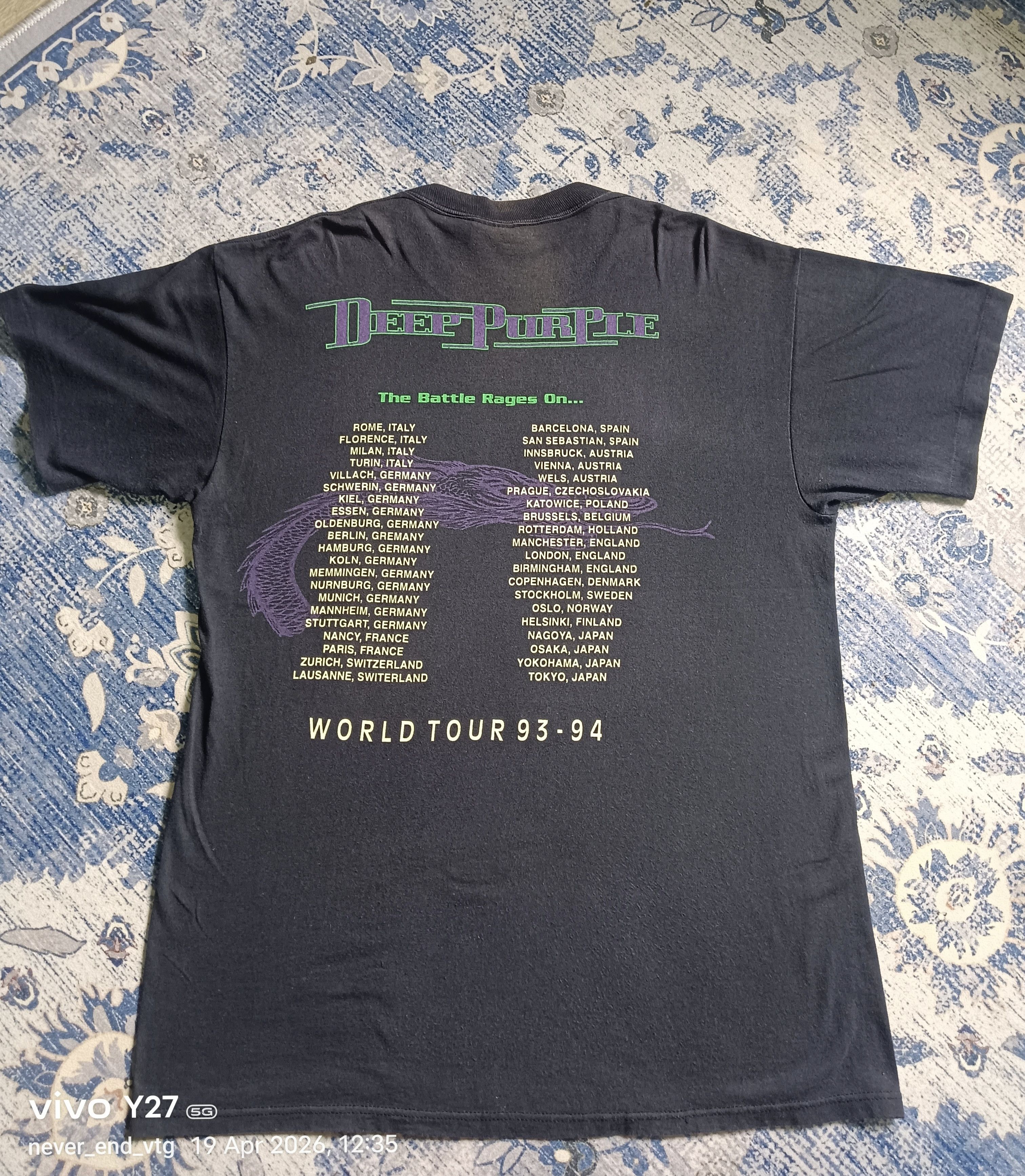 Vintage Vintage Deep Purple Tour Tee Size US L / EU 52-54 / 3 - 2 Thumbnail