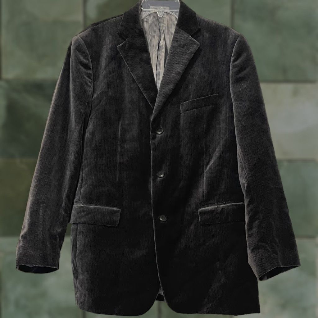 Johnston & Murphy Johnston & Murphy Sport Coat Blazer Jacket Charcoal Gray L Men Regular Cotton Notch Lapel 3-Button Front 4-Button Sleeve Dry Clean Only Size 42R - 1 Thumbnail