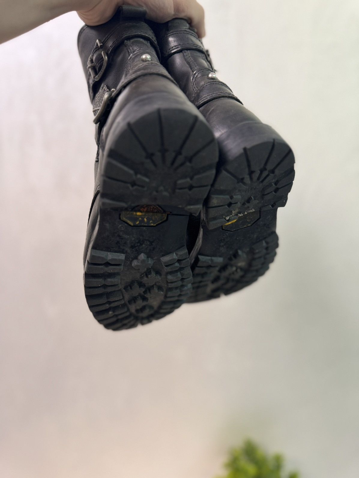 Vintage × Western Rise 90s Vintage Leather Cowboy Boots HARLEY DAVIDSON USA Size US 7 / IT 37 - 9 Thumbnail