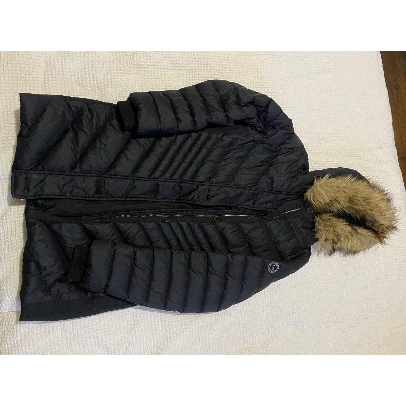Abercrombie & Fitch ABERCROMBIE & FITCH Women black Parka Trim Fur Fleece Lined Size S / US 4 / IT 40 - 4 Thumbnail