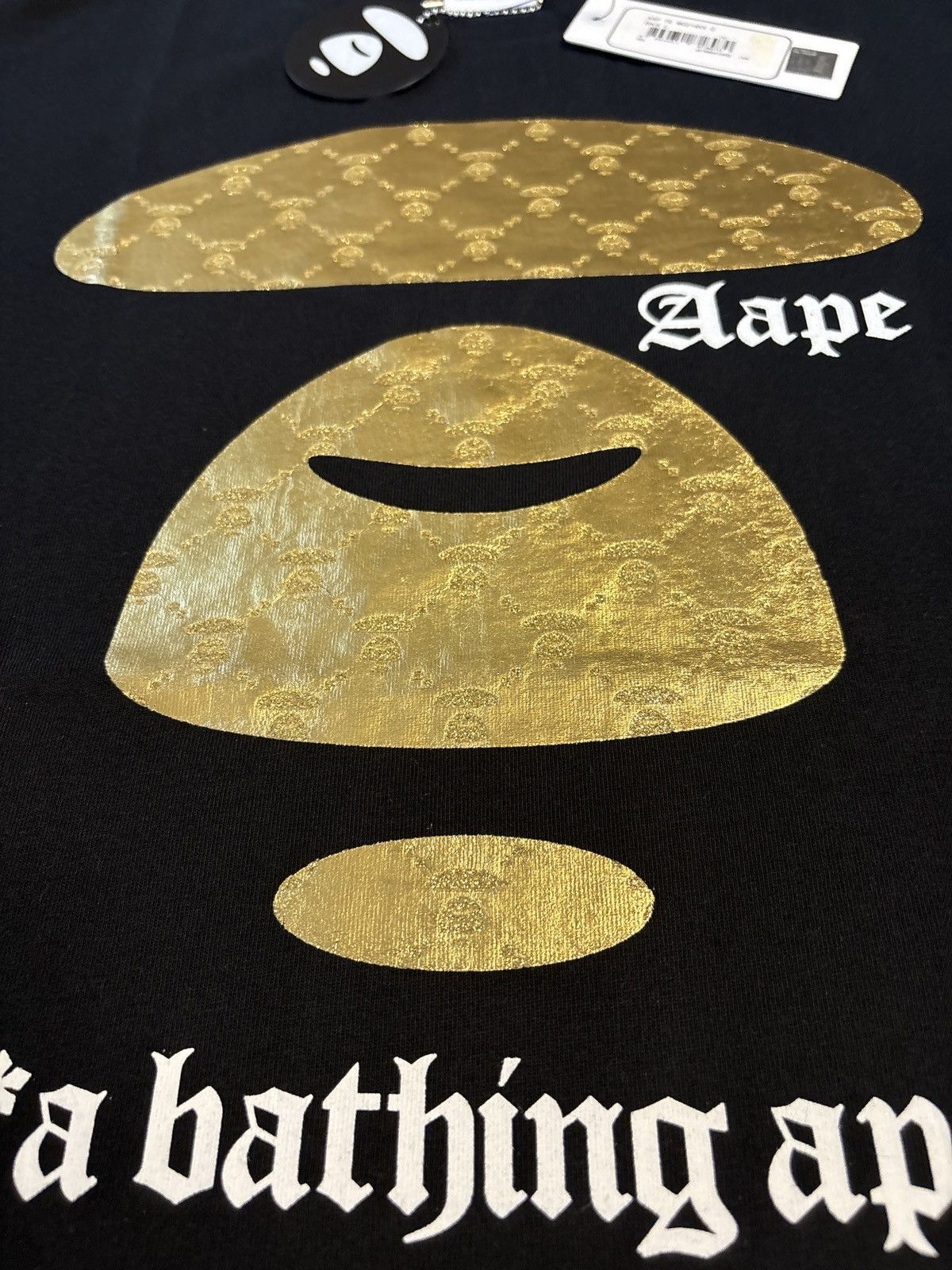 Aape × Bape Aape by a bathing ape black and gold tee Size US L / EU 52-54 / 3 - 3 Thumbnail