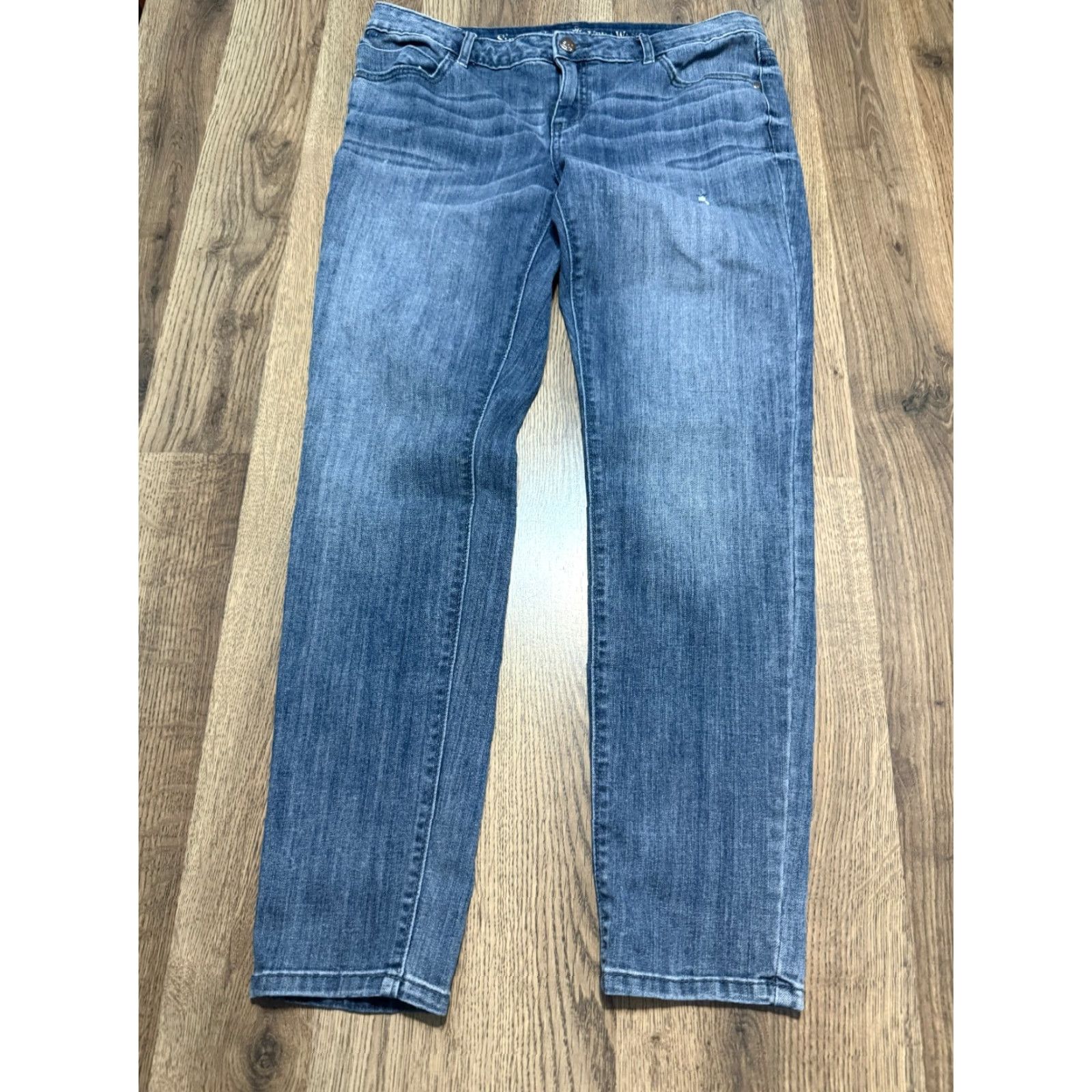 Vintage Simply Vera Vera Wang Jeans Women Size 8 Blue Denim Straight Leg Mid Rise 5-Pocket Design Stretch Size 30" / US 8 / IT 44 - 2 Thumbnail