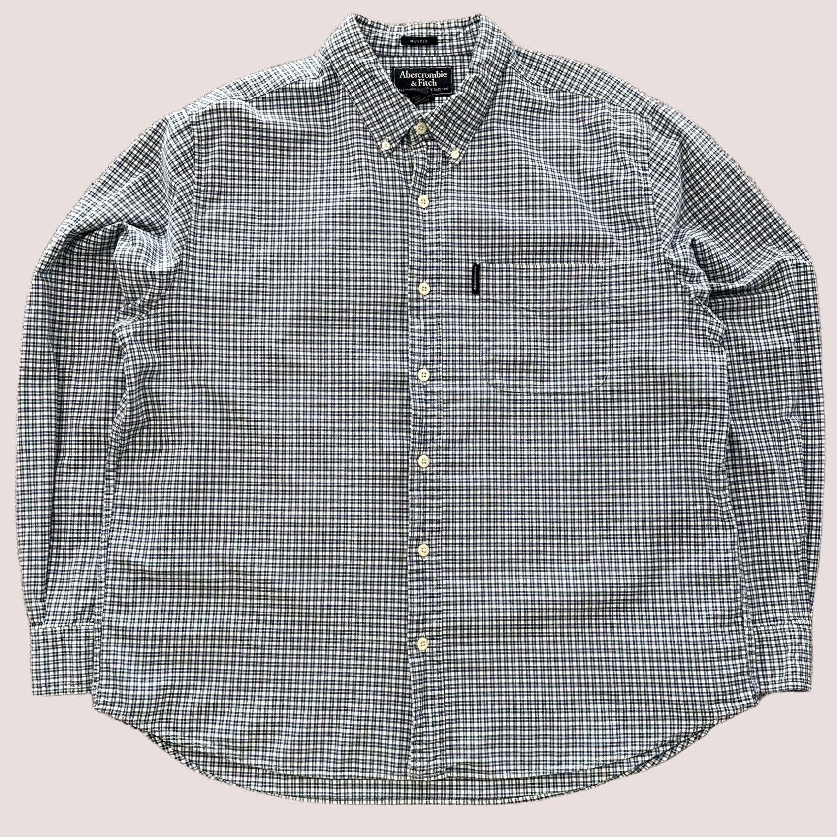 Abercrombie & Fitch Abercrombie & Fitch Shirt Mens XL Muscle Vintage Y2K Button Up Long Sleeve Plaid Size US XL / EU 56 / 4 - 1 Thumbnail