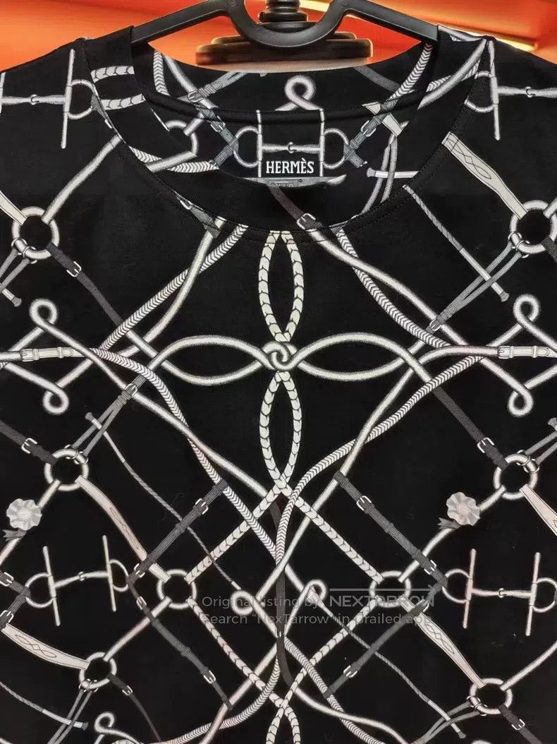 Hermes Hermes Ladies' pure cotton dress, black and white color sc Size M / US 6-8 / IT 42-44 - 5 Thumbnail