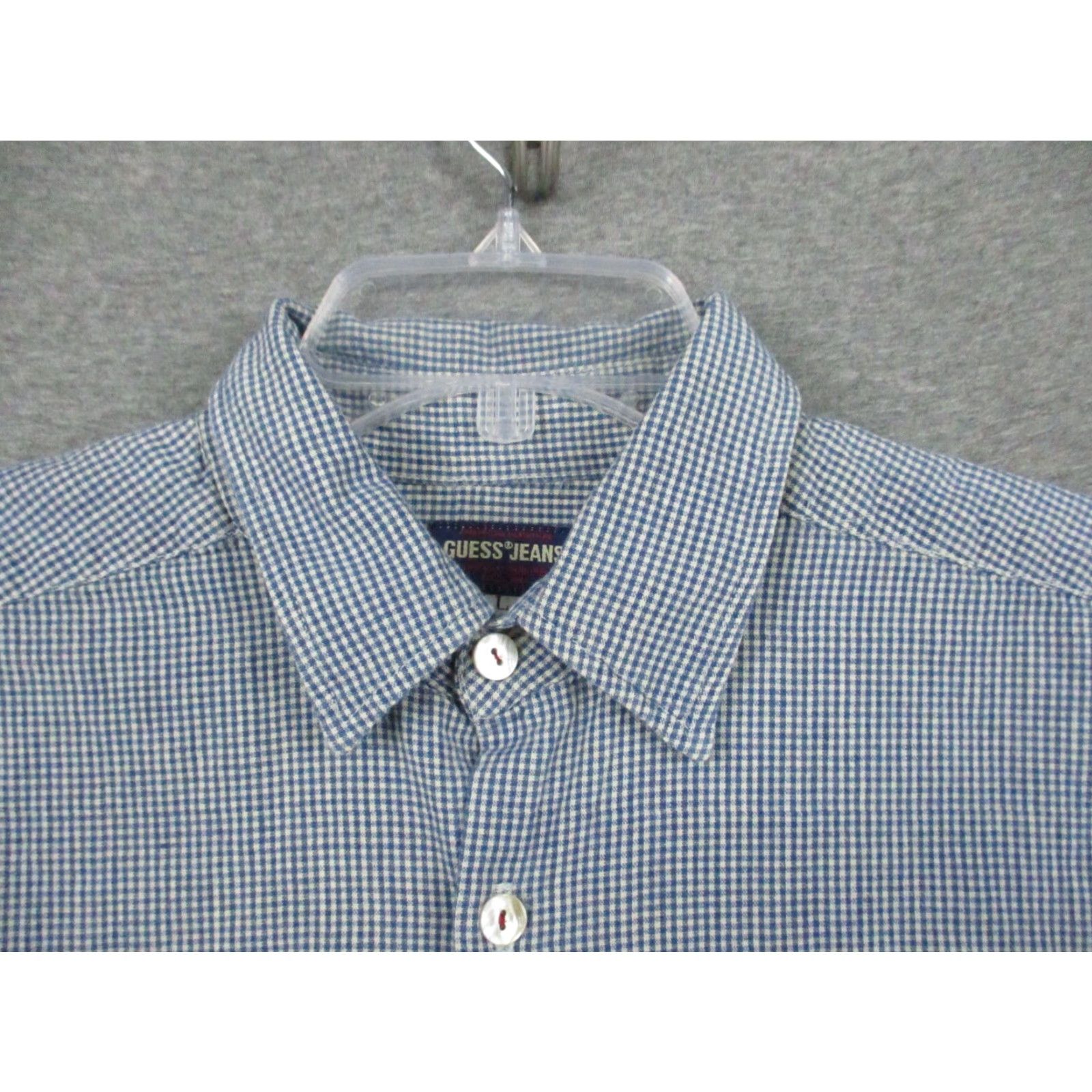 Guess VINTAGE GUESS Jeans Shirt Mens Large Blue Plaid Pearl Buttons Long Sleeve USA Size US L / EU 52-54 / 3 - 3 Thumbnail