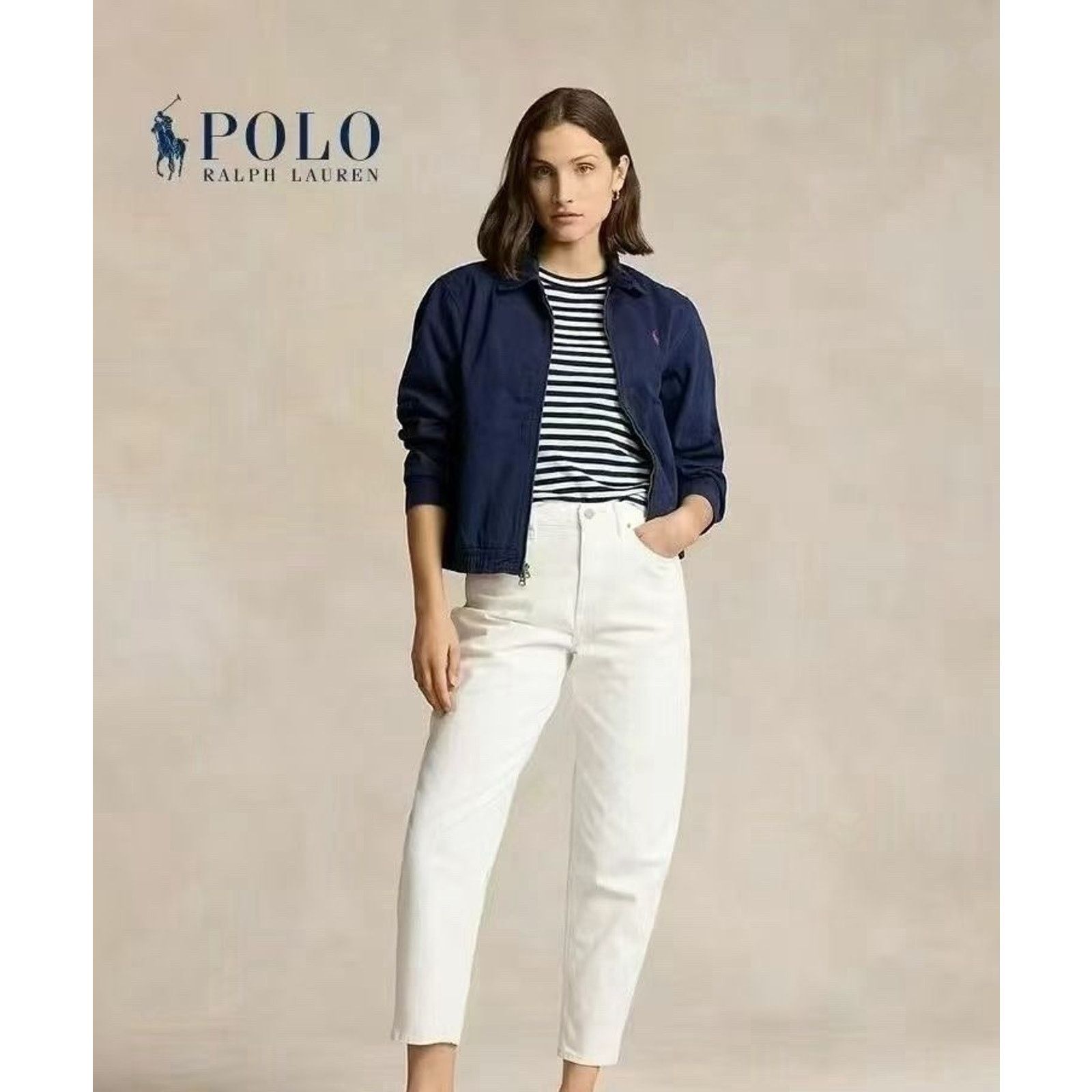 Polo Ralph Lauren NWT Polo Ralph Lauren Women's Cotton Twill JACKET Navy small Size S / US 4 / IT 40 - 6 Thumbnail