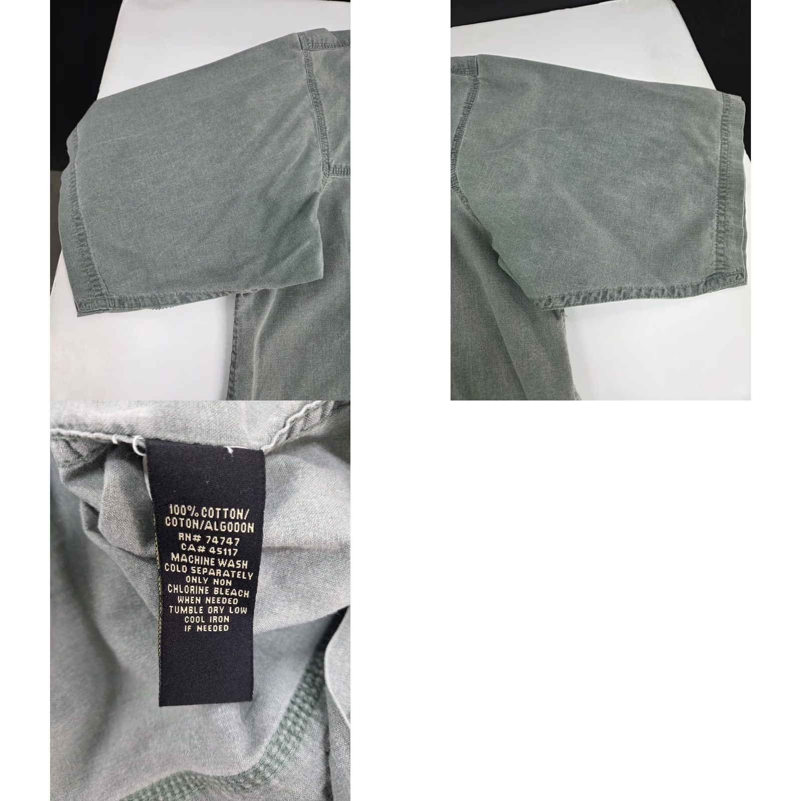 Vintage Redhead Button-Up Shirt Green XL Short Sleeve Cotton Collared Casual, Travel, Workwear, All Seasons, Pockets, Regular Fit, White Space Size US XL / EU 56 / 4 - 8 Thumbnail