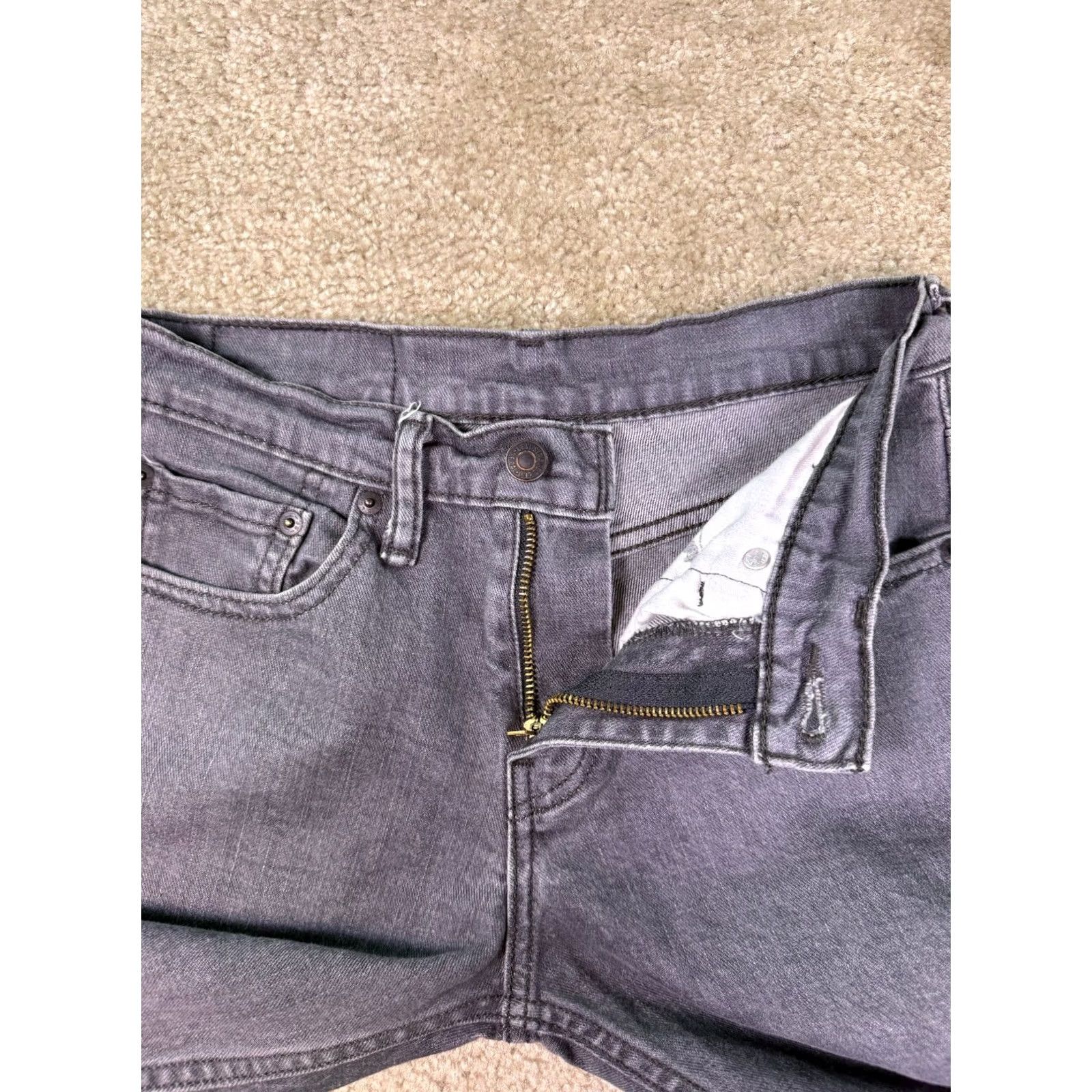 Levi's Levis 511 Jeans Mens 28x30 Fits 28x28 Gray Denim Straight Leg Workwear E196 Size US 28 / EU 44 - 4 Thumbnail
