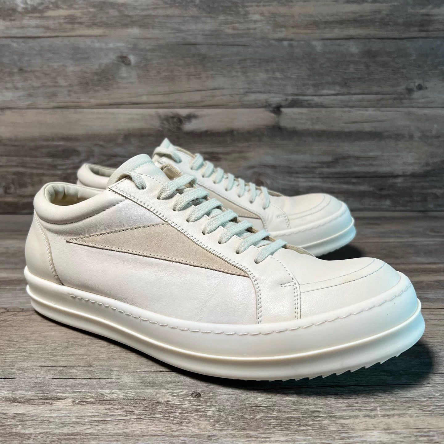 Rick Owens Rick Owens Milk White Low Top Leather 43 95 New Size US 10 / EU 43 - 2 Thumbnail