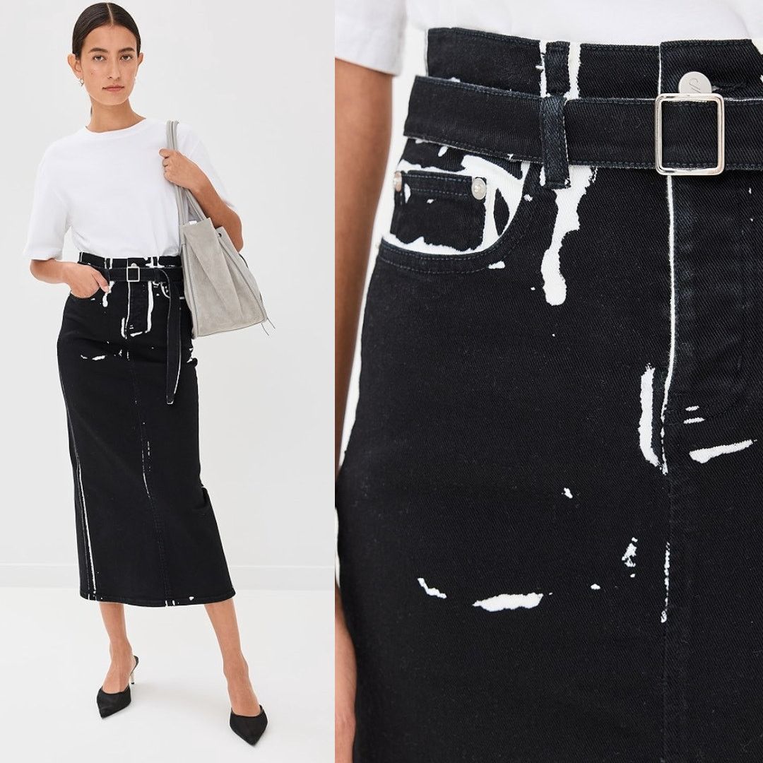 Proenza Schouler Proenza Schouler | Calder Skirt in Black Denim 25 w/ Tags Size 25" / US 0 / IT 36 - 1 Thumbnail
