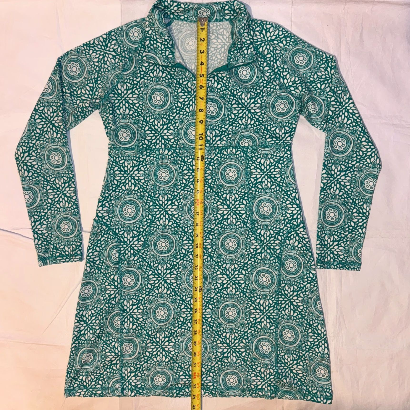 Vintage Soybu Dress Green White Long Sleeve Mock Neck Quarter Zip Sport Women’s Size S Size S / US 4 / IT 40 - 6 Thumbnail