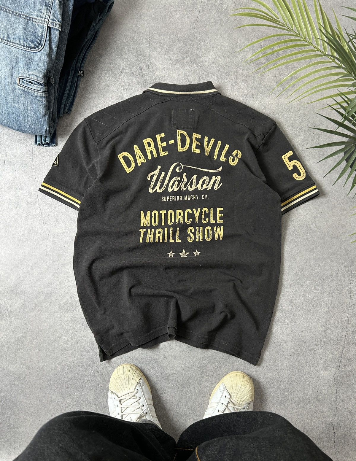 Japanese Brand Vintage Warson Motors Dare-Devils big logo polos mens Size US M / EU 48-50 / 2 - 1 Thumbnail