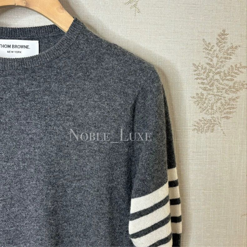 Thom Browne Thom Browne Gray round neck short sleeve knit sweater Size US XXS / EU 40 - 2 Thumbnail