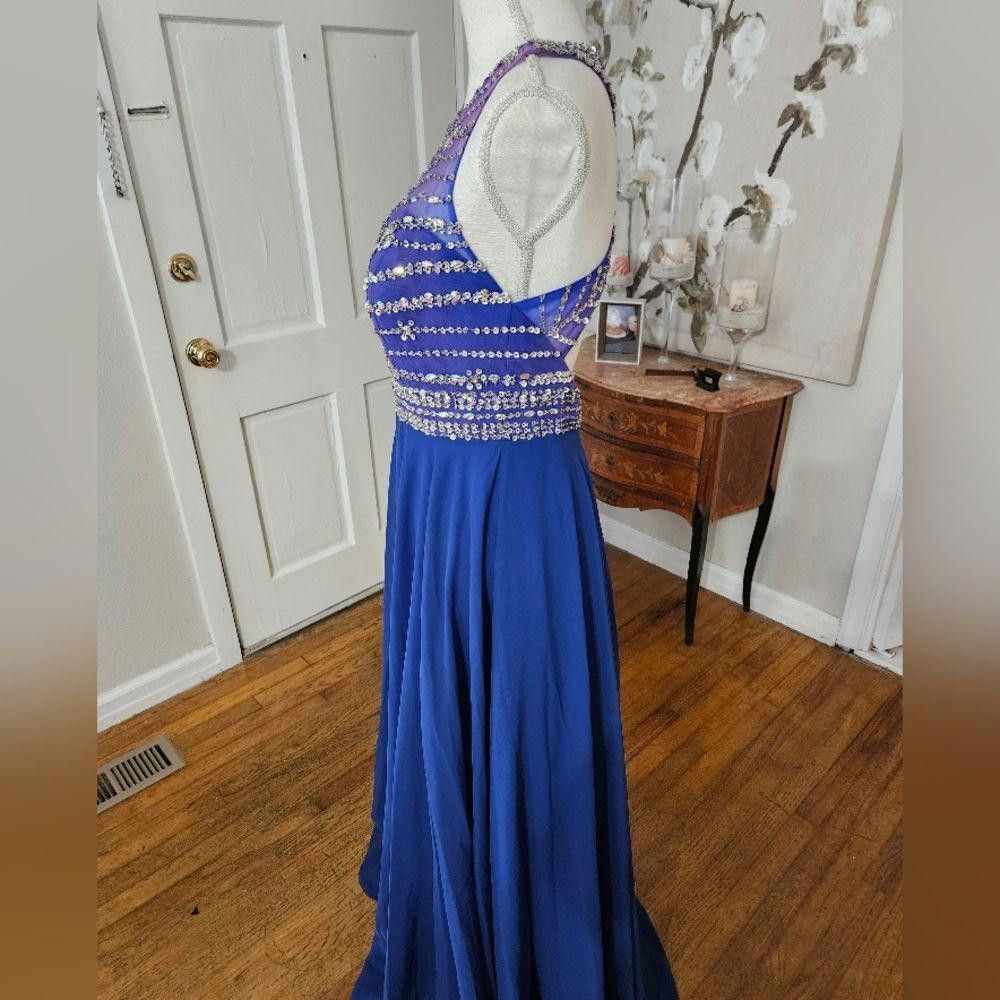 Designer Promfy A-line chiffon ombre party dress Size L / US 10 / IT 46 - 5 Thumbnail