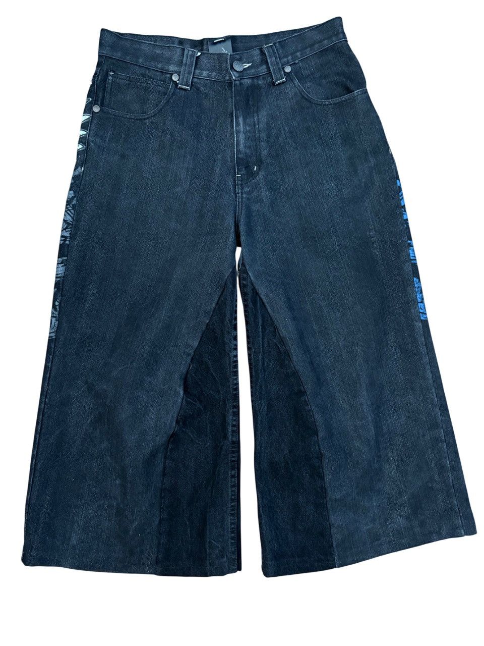 JNCO Y2K Embroidery Raw Blue Jeans Size US 32 / EU 48 - 2 Thumbnail