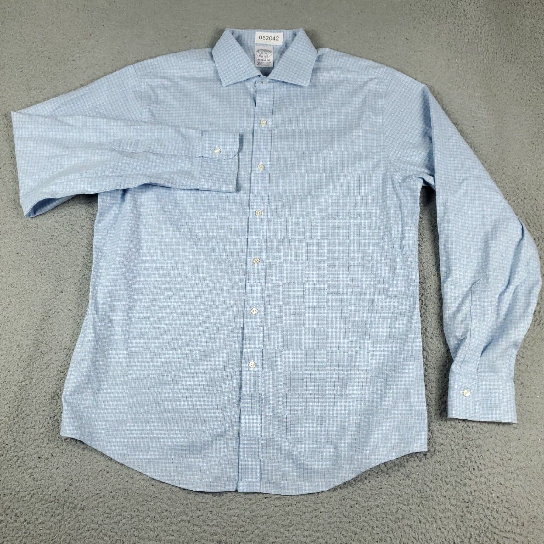 Brooks Brothers Brooks Brothers Dress Shirt Mens Size 16 Blue Check Long Sleeve Button-Up Size 42R - 2 Thumbnail